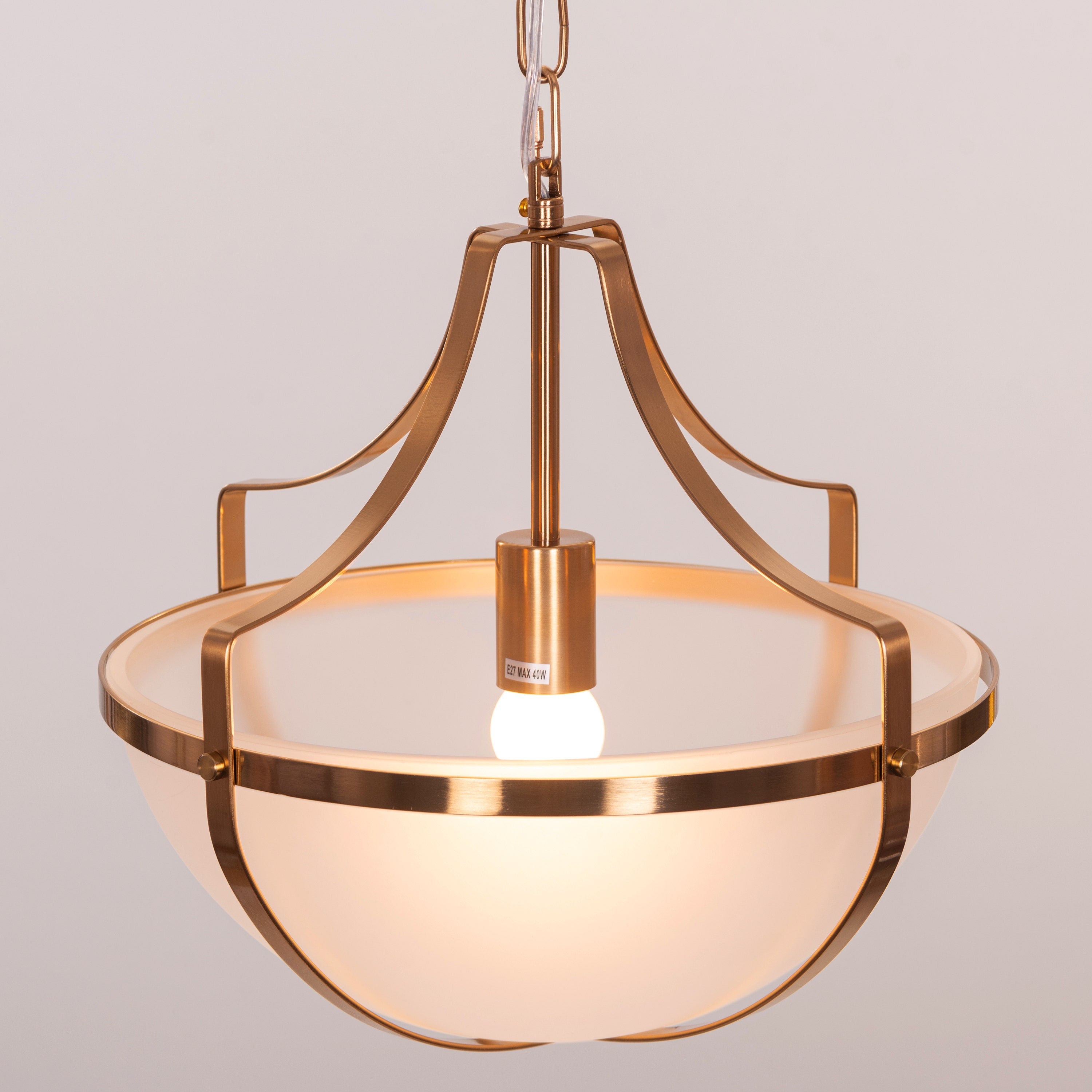 Lighten The Mood (Gold) Frosted Glass Pendant Light