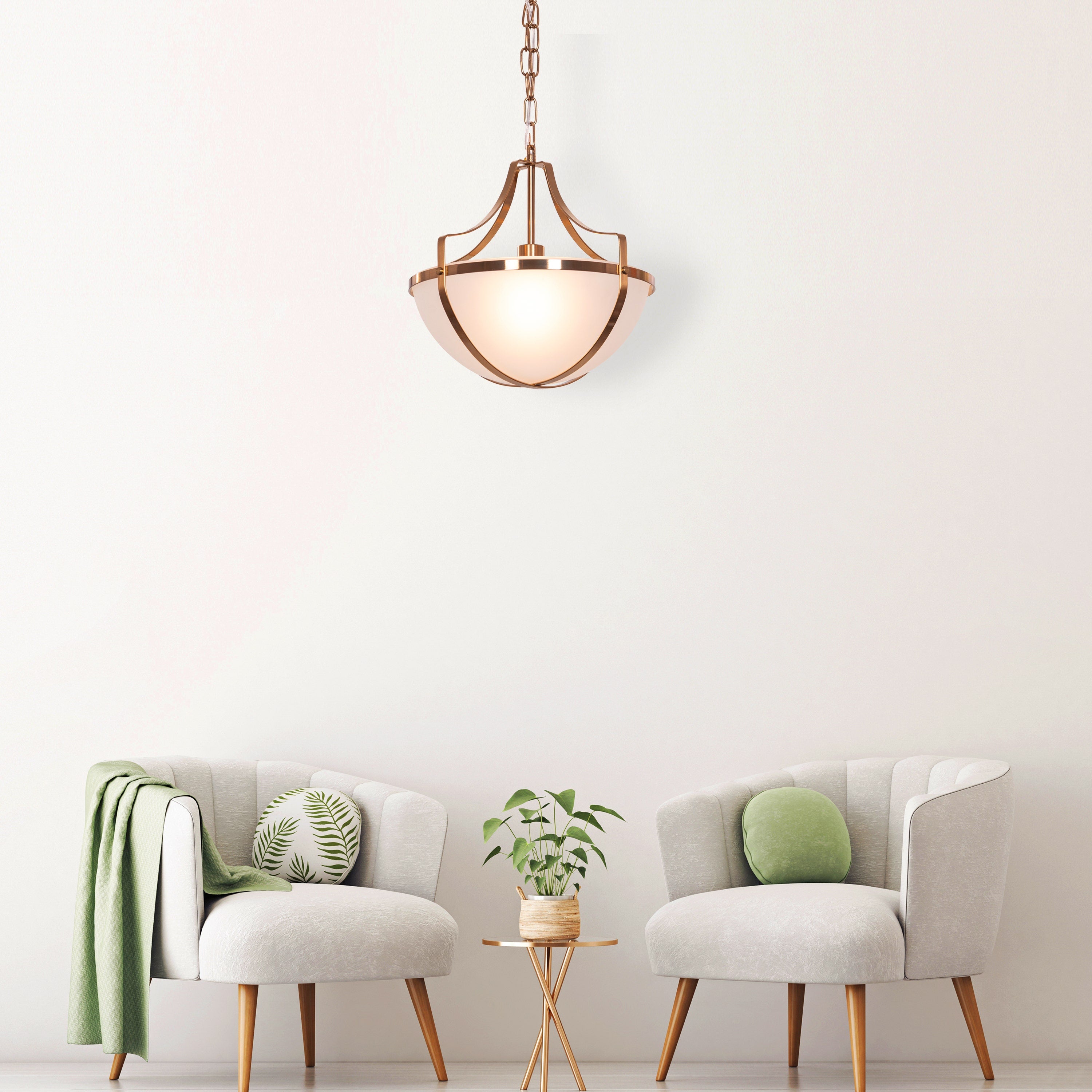 Lighten The Mood (Gold) Frosted Glass Pendant Light