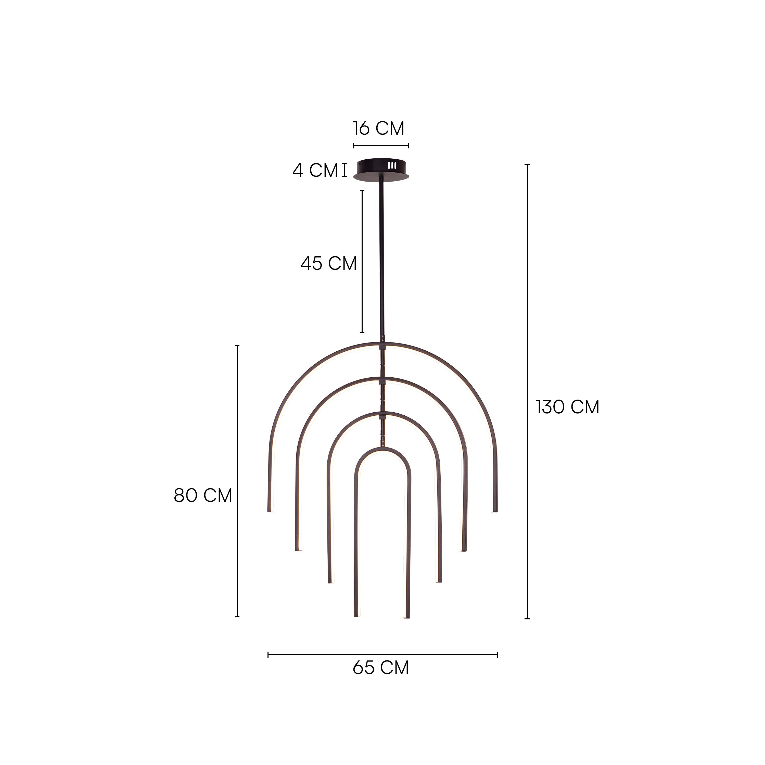 Heatwave (Black) 3 Color Built-In-LED Chandelier