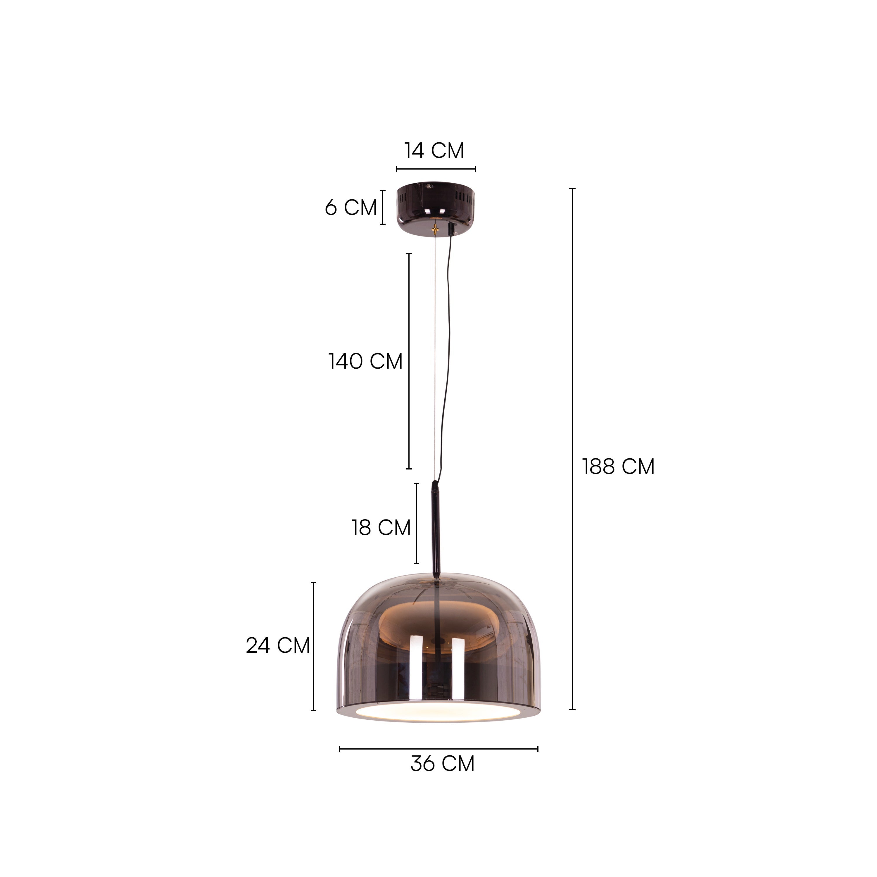 More Than Ever (Black, Smokey Grey) Built-In LED Pendant Light