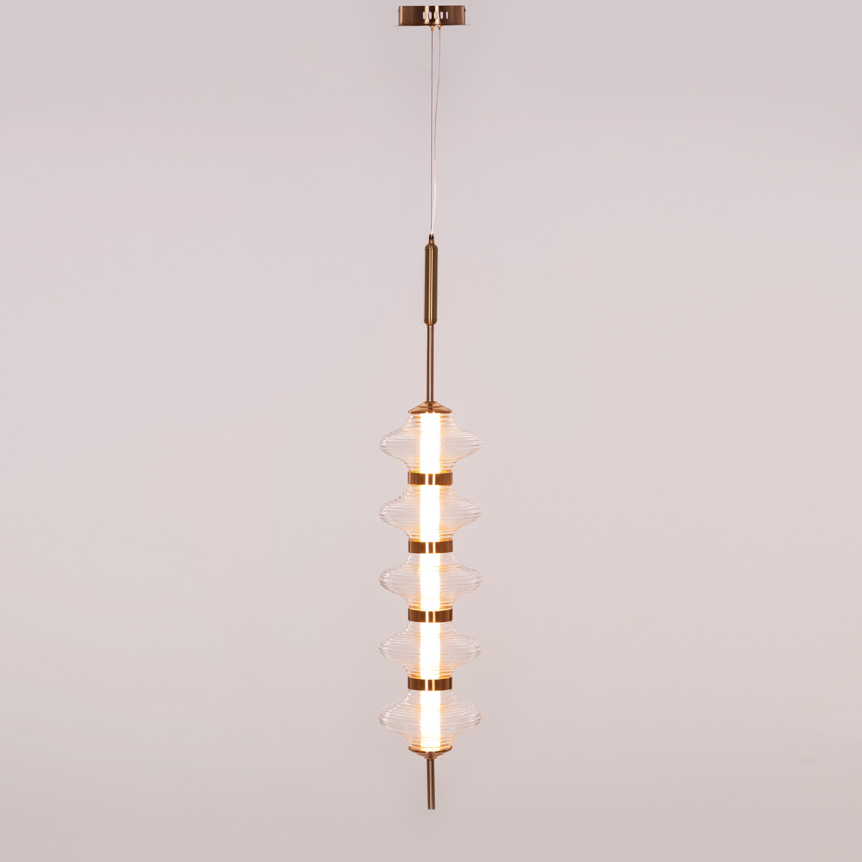 Love Poem (Gold) 3 Color Dimmable LED with Remote Control Textured Glass Pendant Light