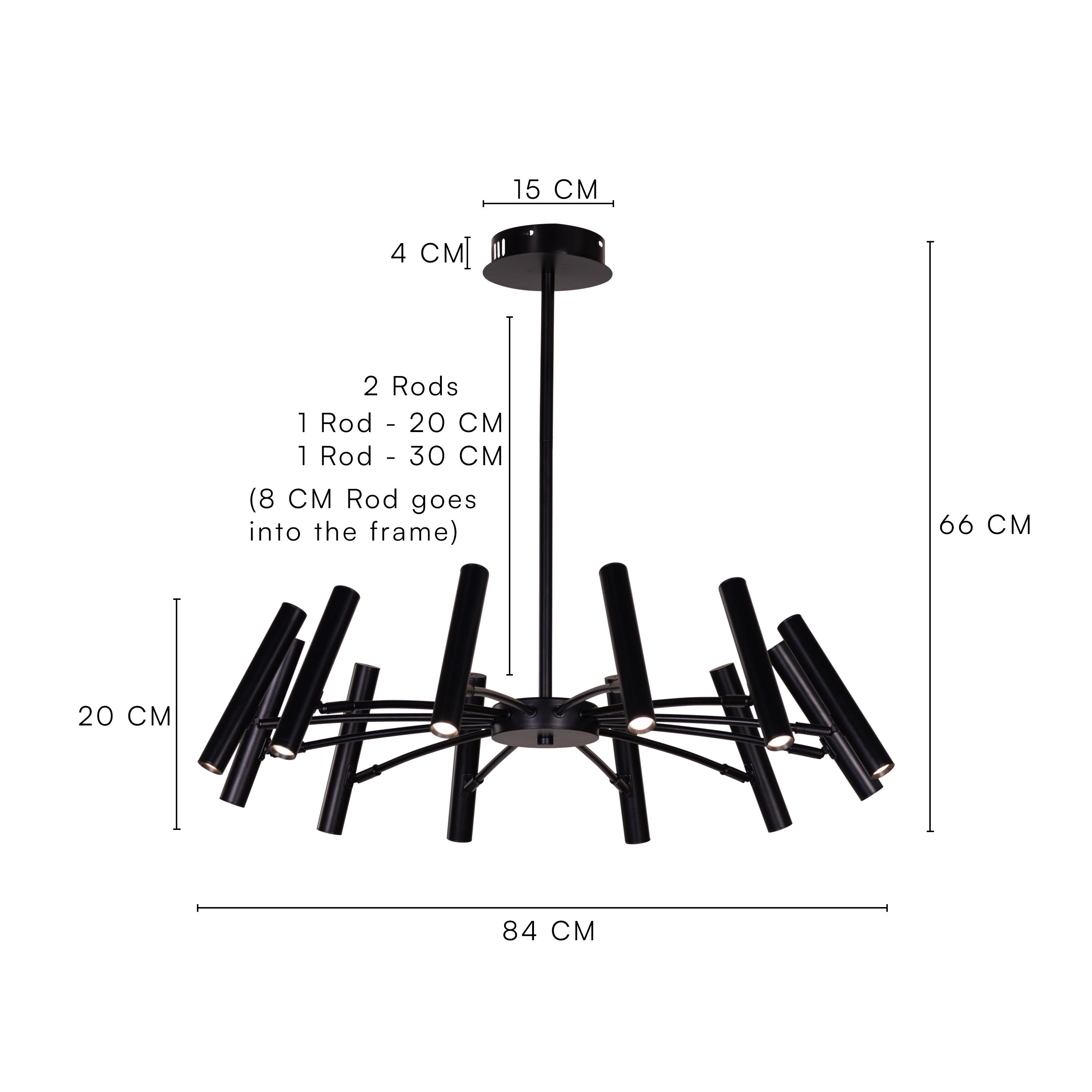 Set The Scene (Black, 3 Color Built-In LED) Chandelier