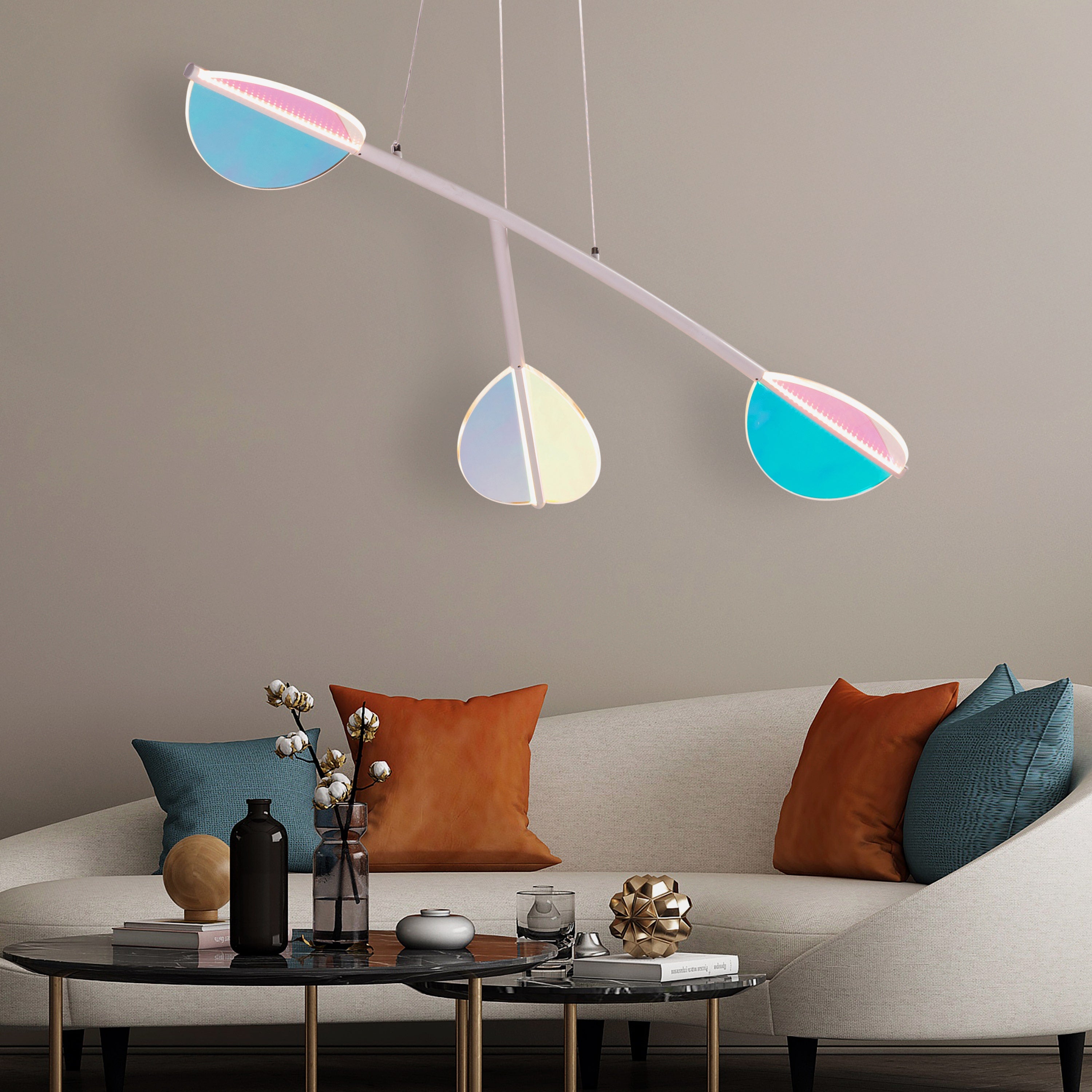 Out Of Reach (White, Dimmable LED with Remote Control) Chandelier