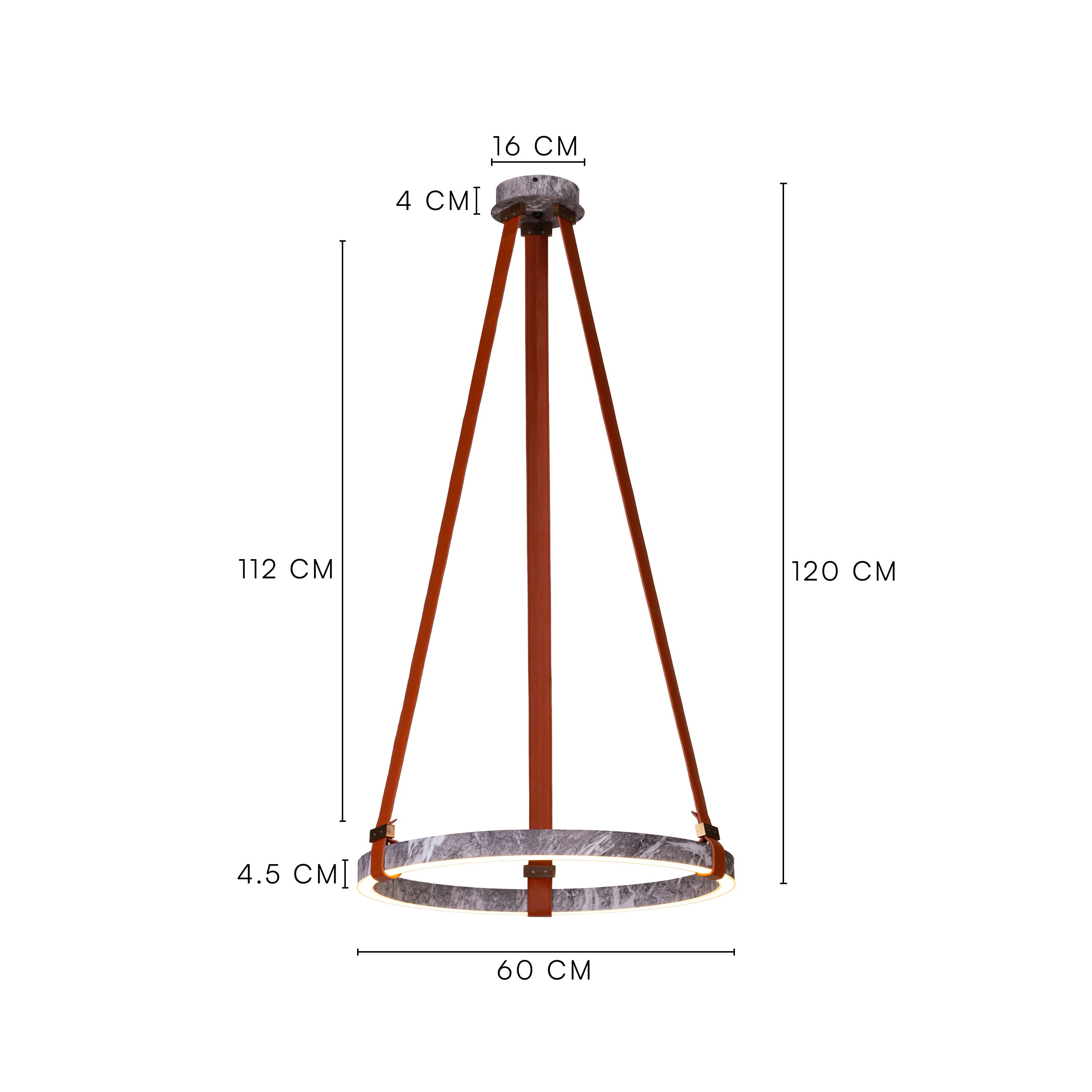 Comeback (Round, Grey) Dimmable LED with Remote Control Chandelier