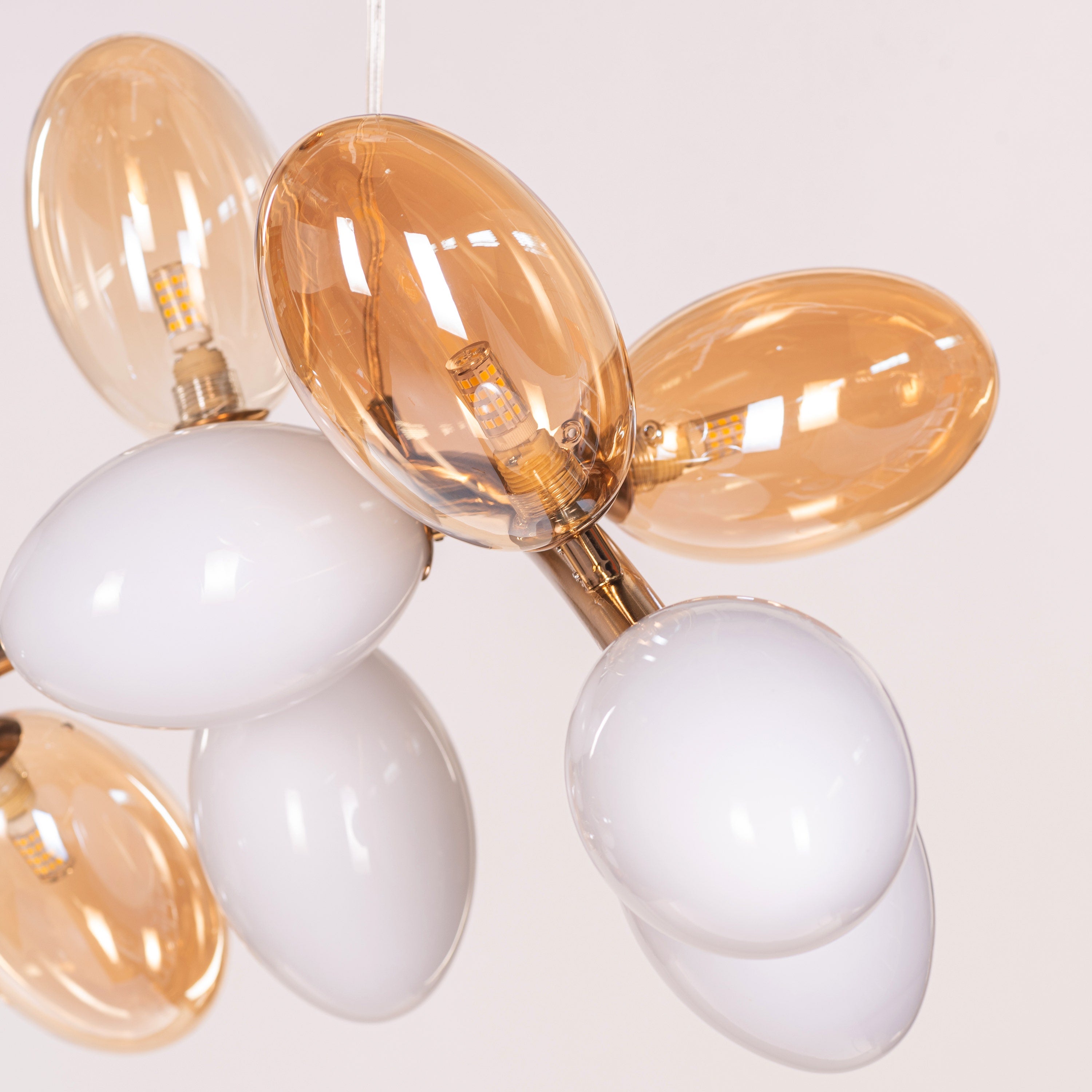 Night At The Opera (Gold, Amber, White) Clear Glass Chandelier