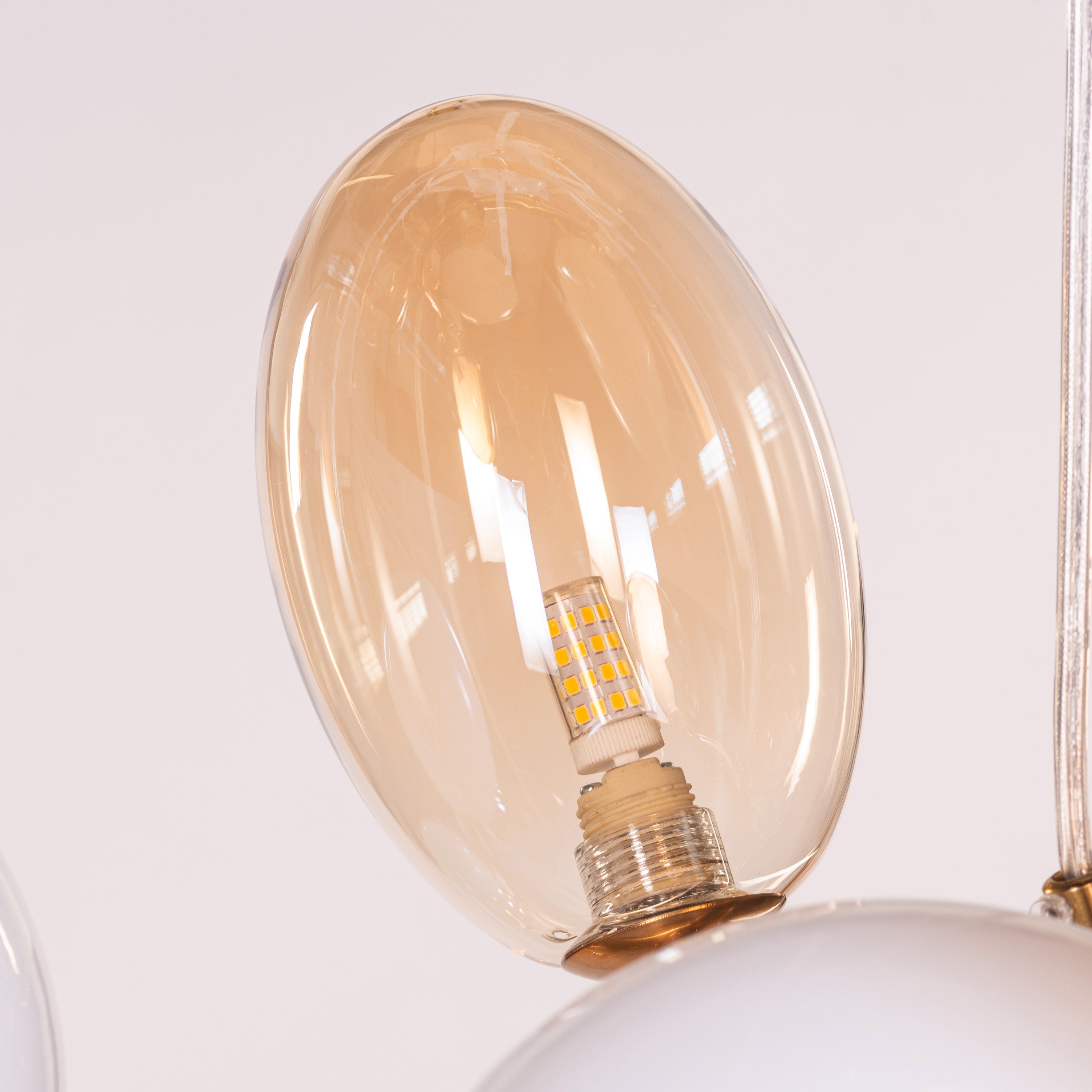 Night At The Opera (Gold, Amber, White) Clear Glass Chandelier