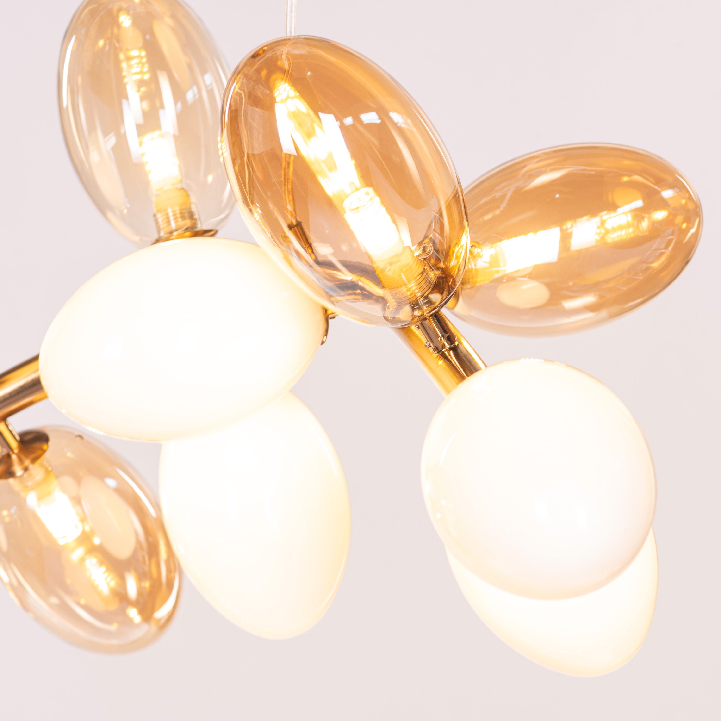 Night At The Opera (Gold, Amber, White) Clear Glass Chandelier