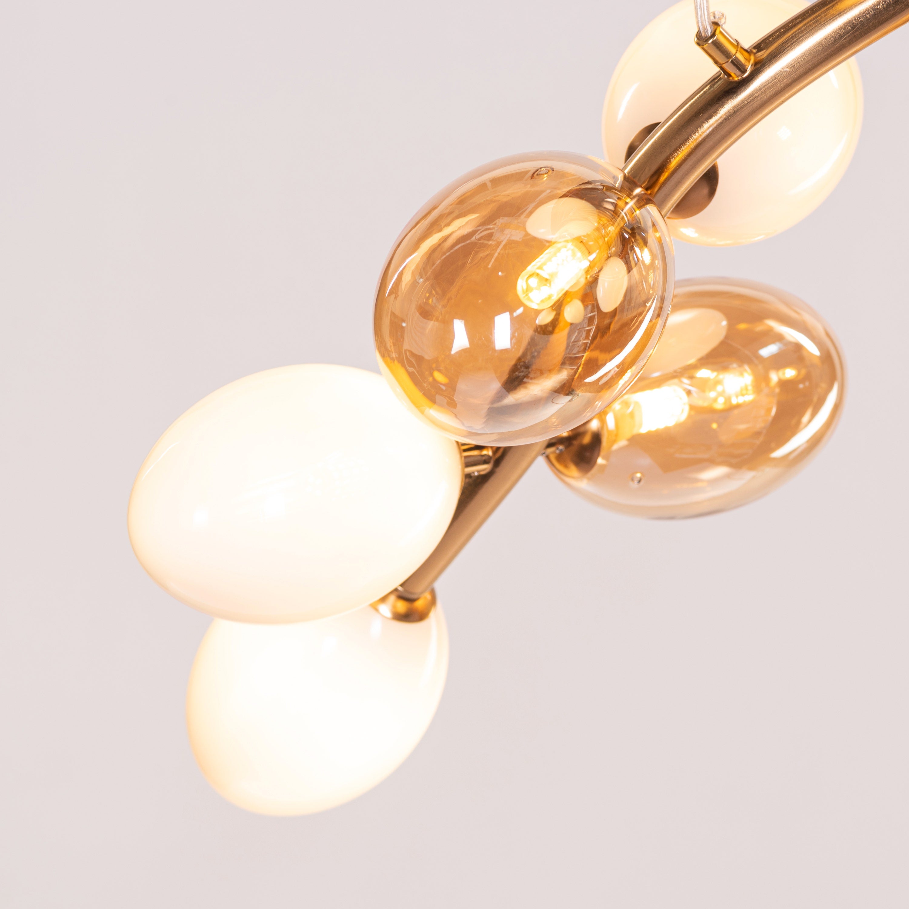 Night At The Opera (Gold, Amber, White) Clear Glass Chandelier