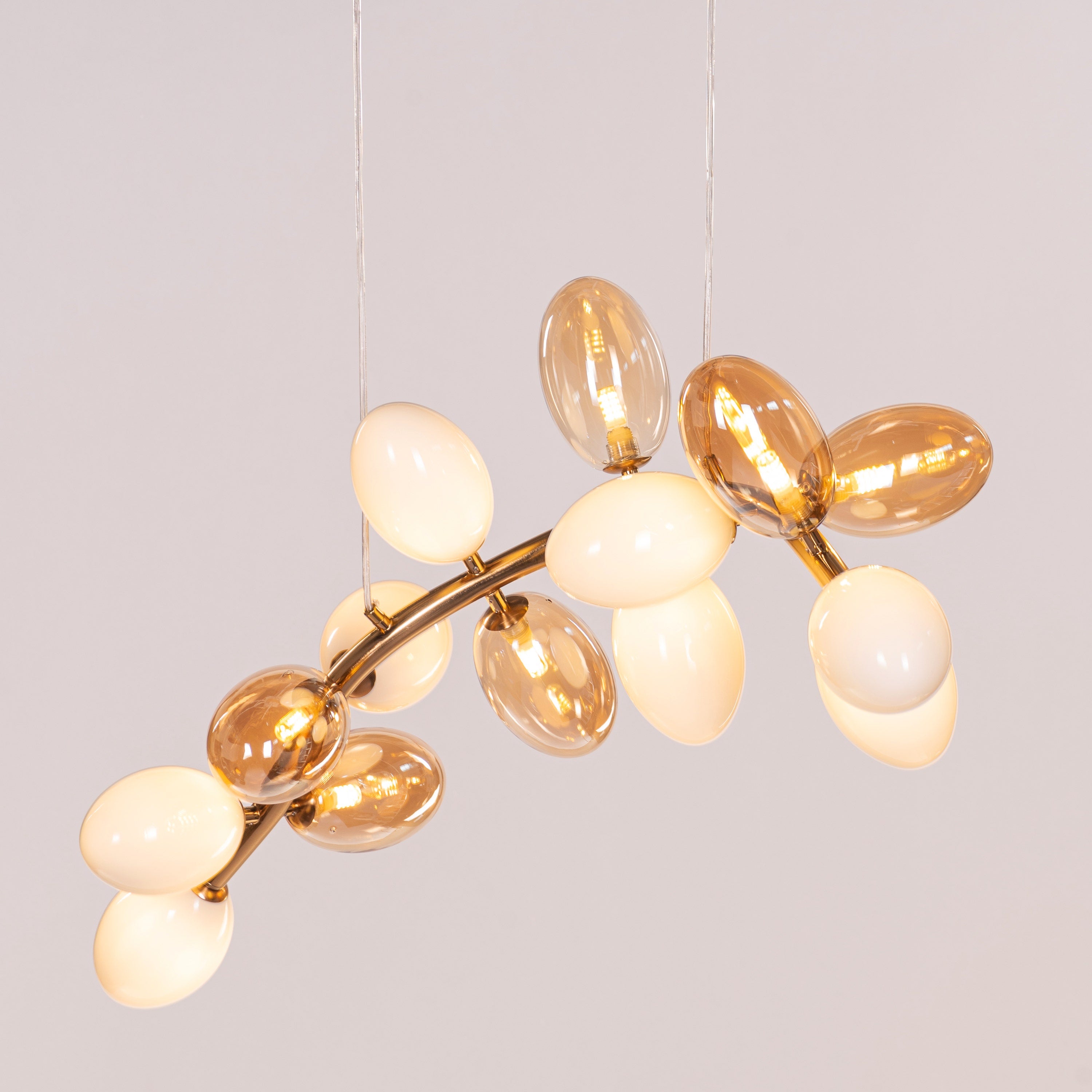 Night At The Opera (Gold, Amber, White) Clear Glass Chandelier