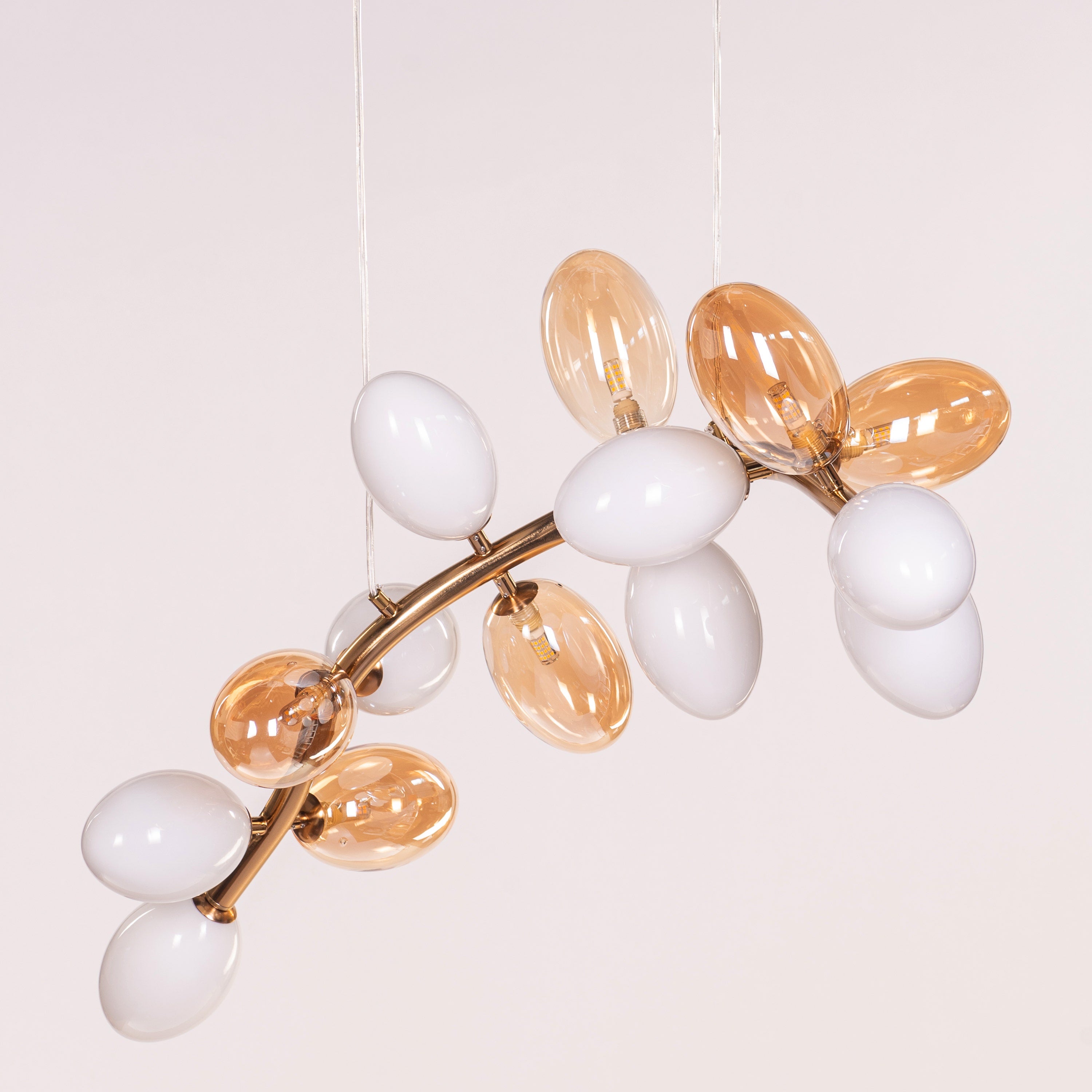 Night At The Opera (Gold, Amber, White) Clear Glass Chandelier