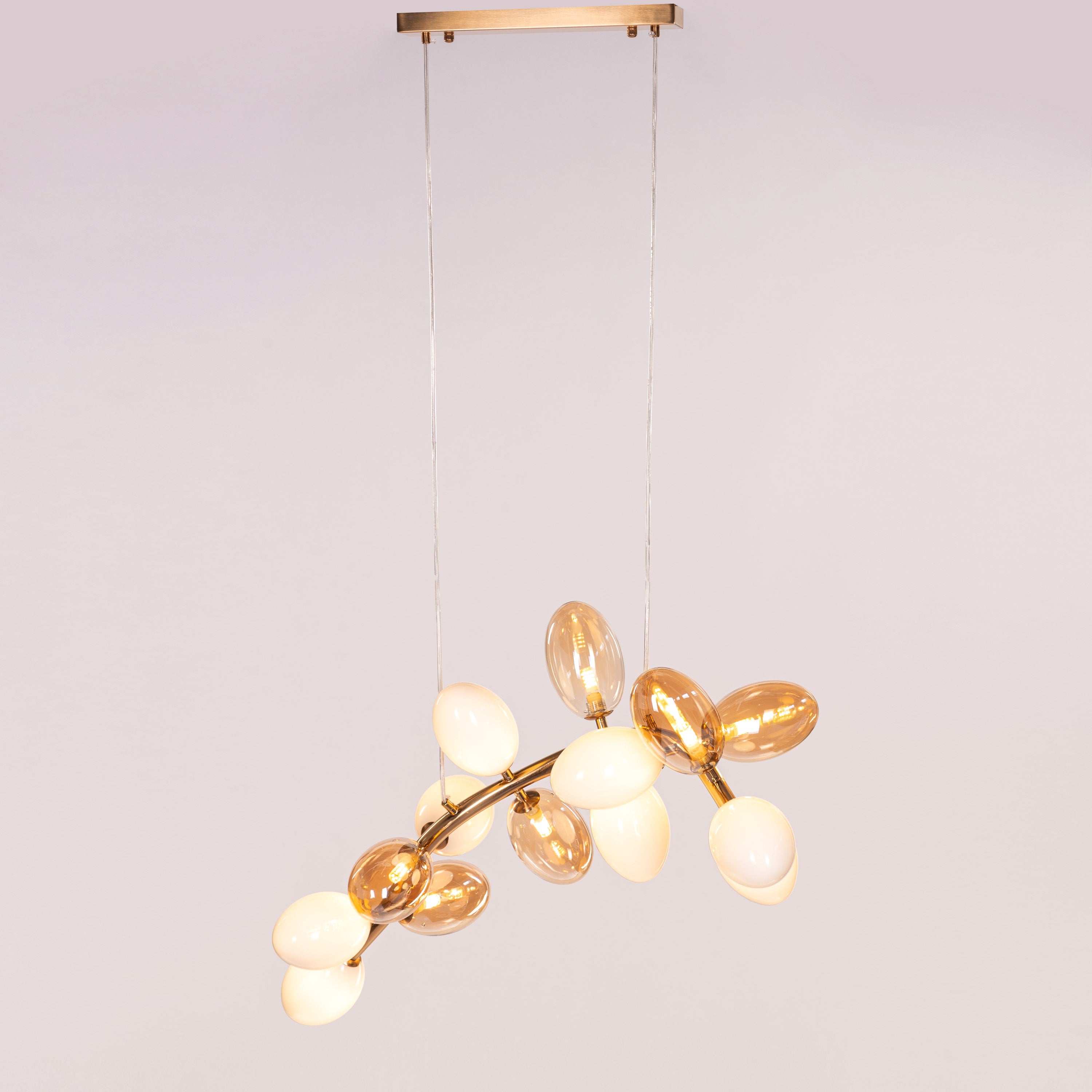 Night At The Opera (Gold, Amber, White) Clear Glass Chandelier