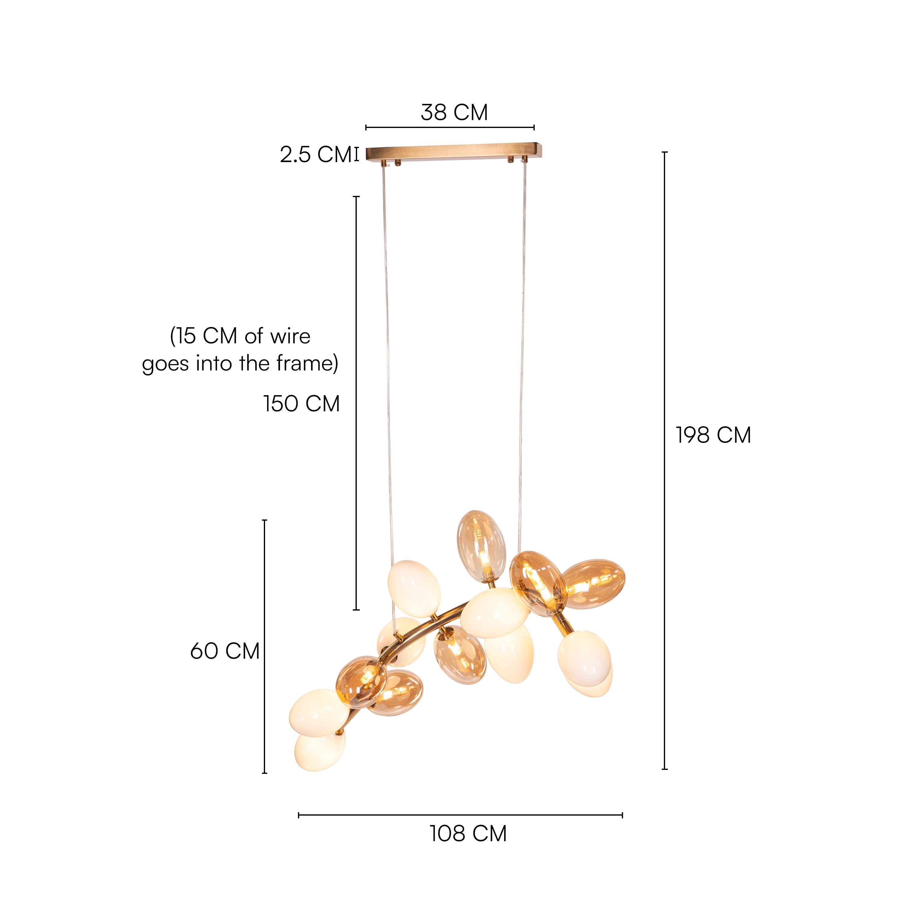 Night At The Opera (Gold, Amber, White) Clear Glass Chandelier