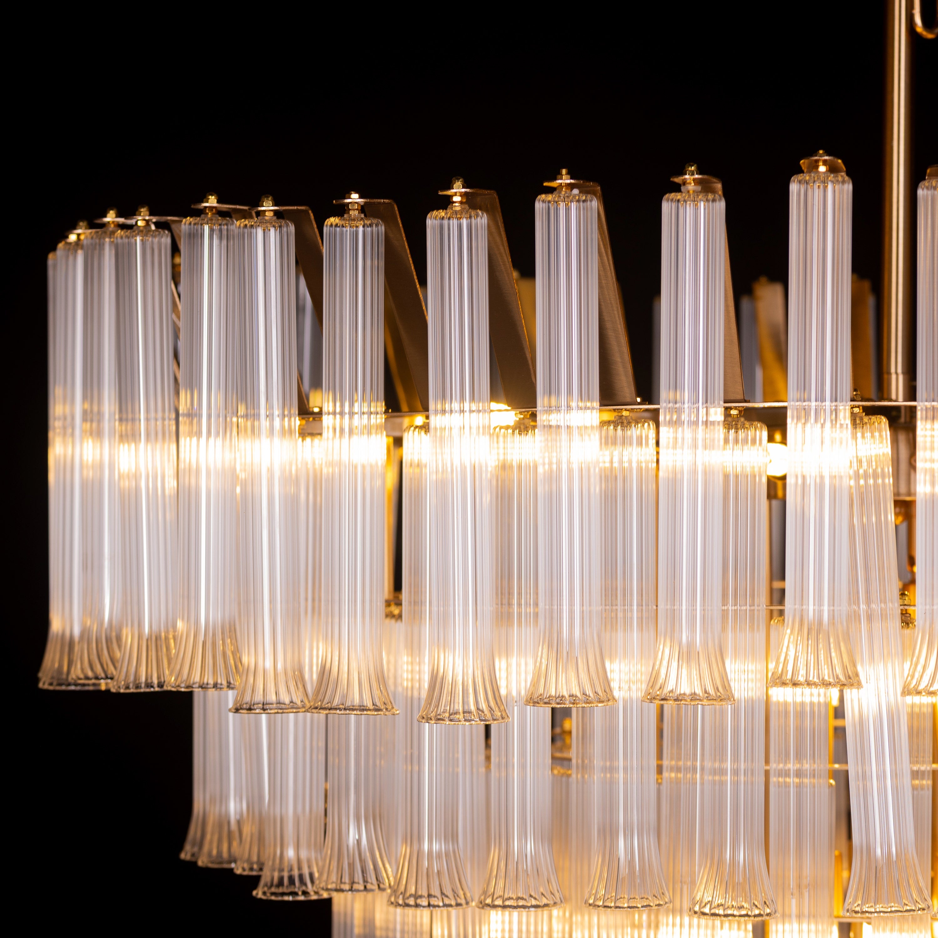 Lived It Twice (Gold) Clear Glass Chandelier