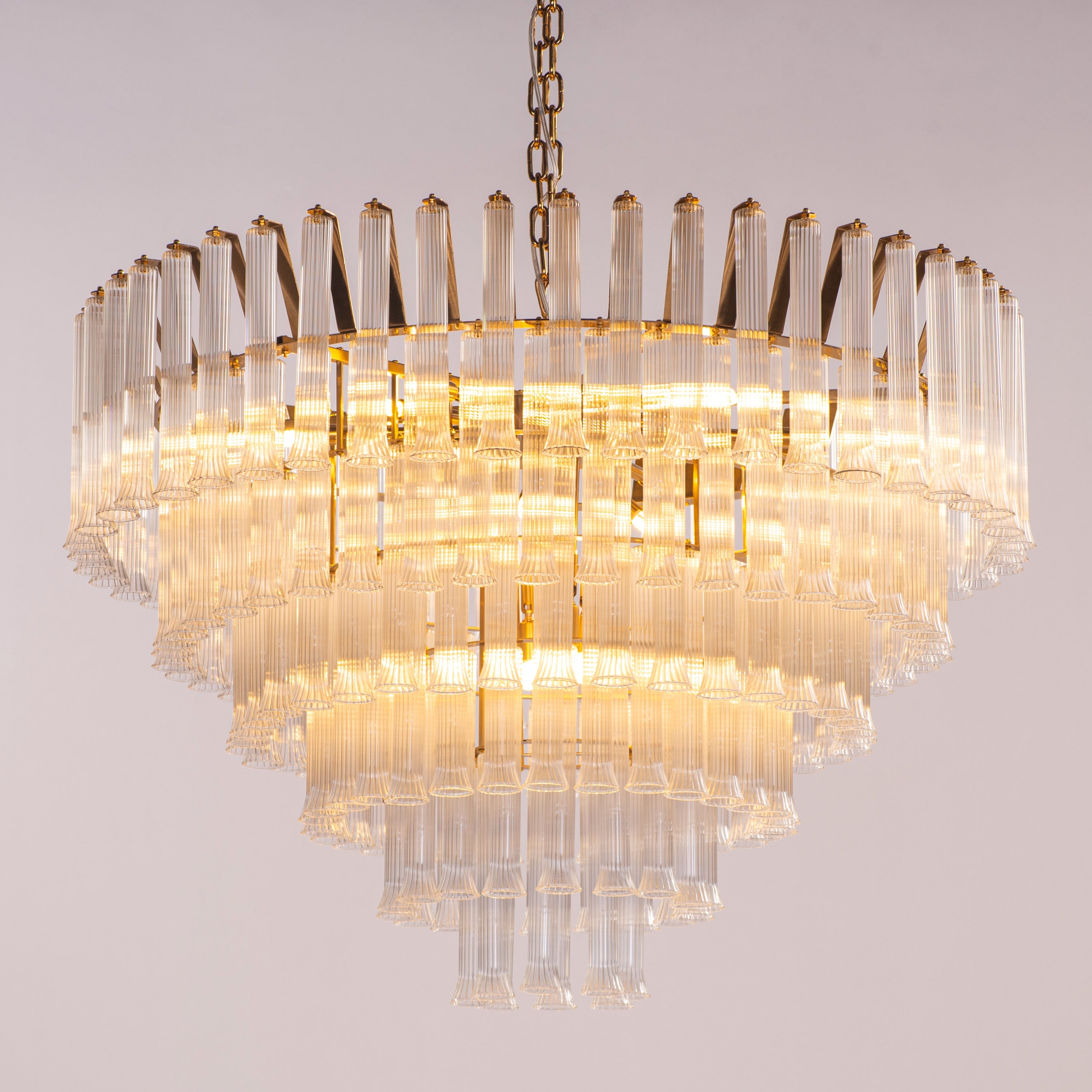 Lived It Twice (Gold) Clear Glass Chandelier