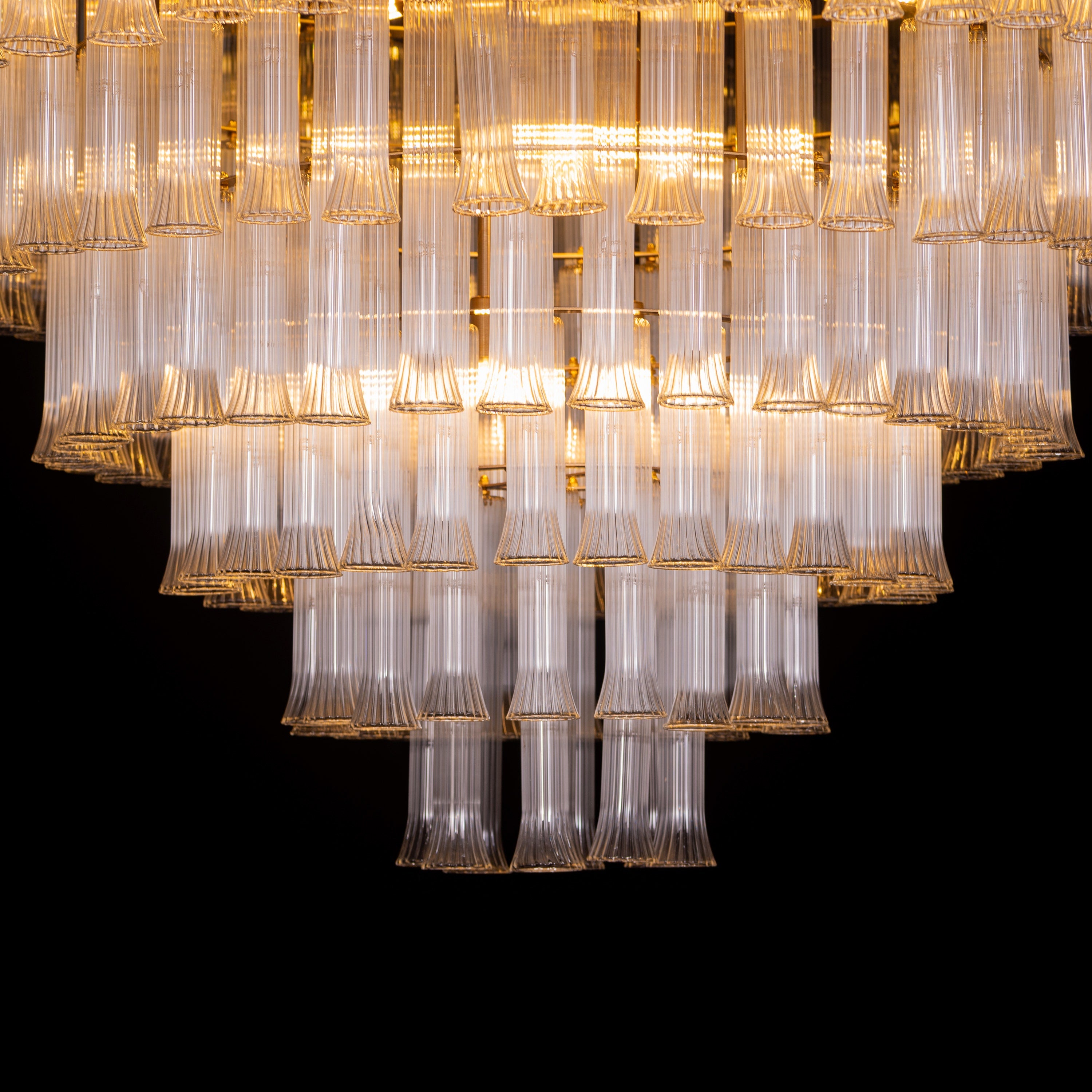 Lived It Twice (Gold) Clear Glass Chandelier