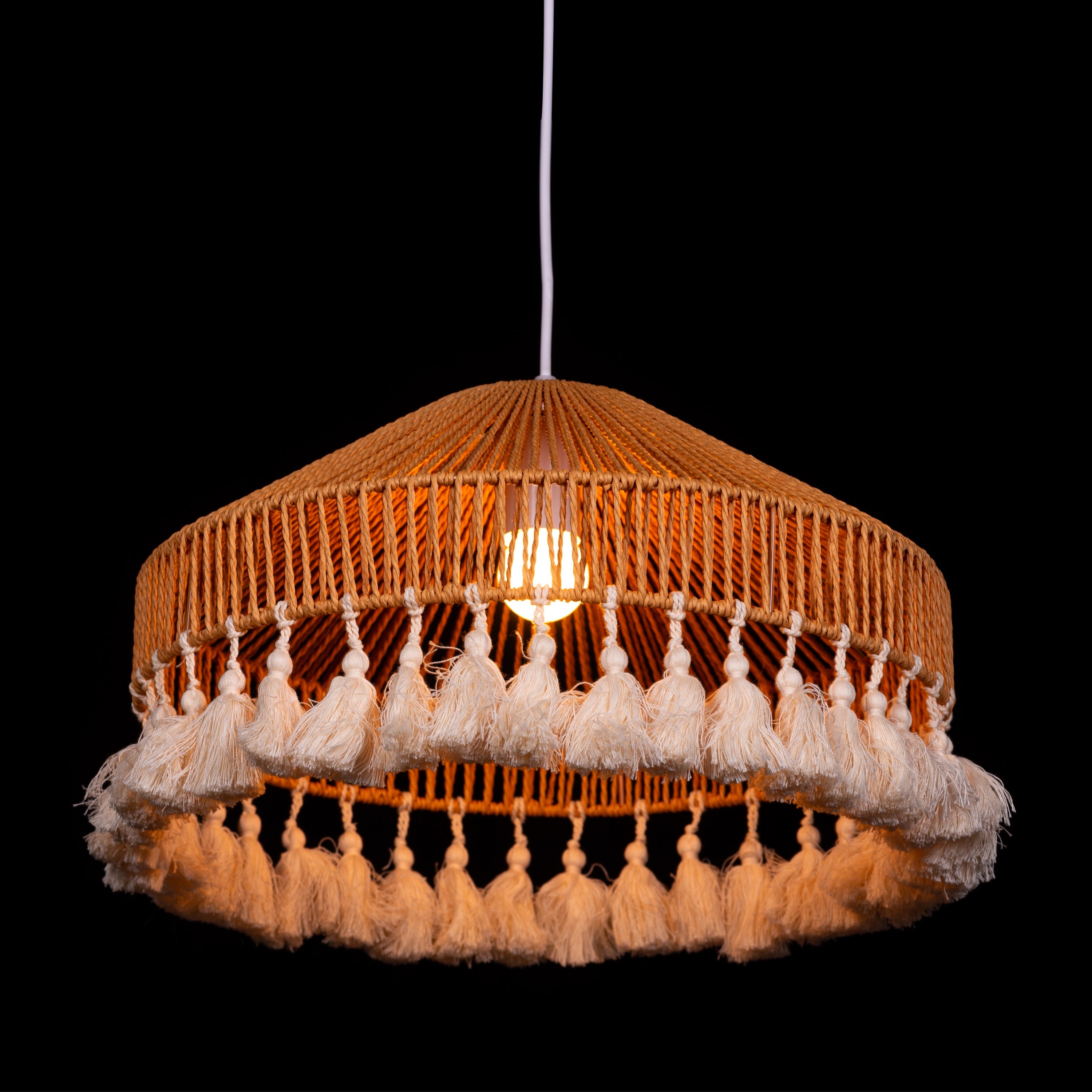 Boho Blaze (Brown) Rattan Pendant Light