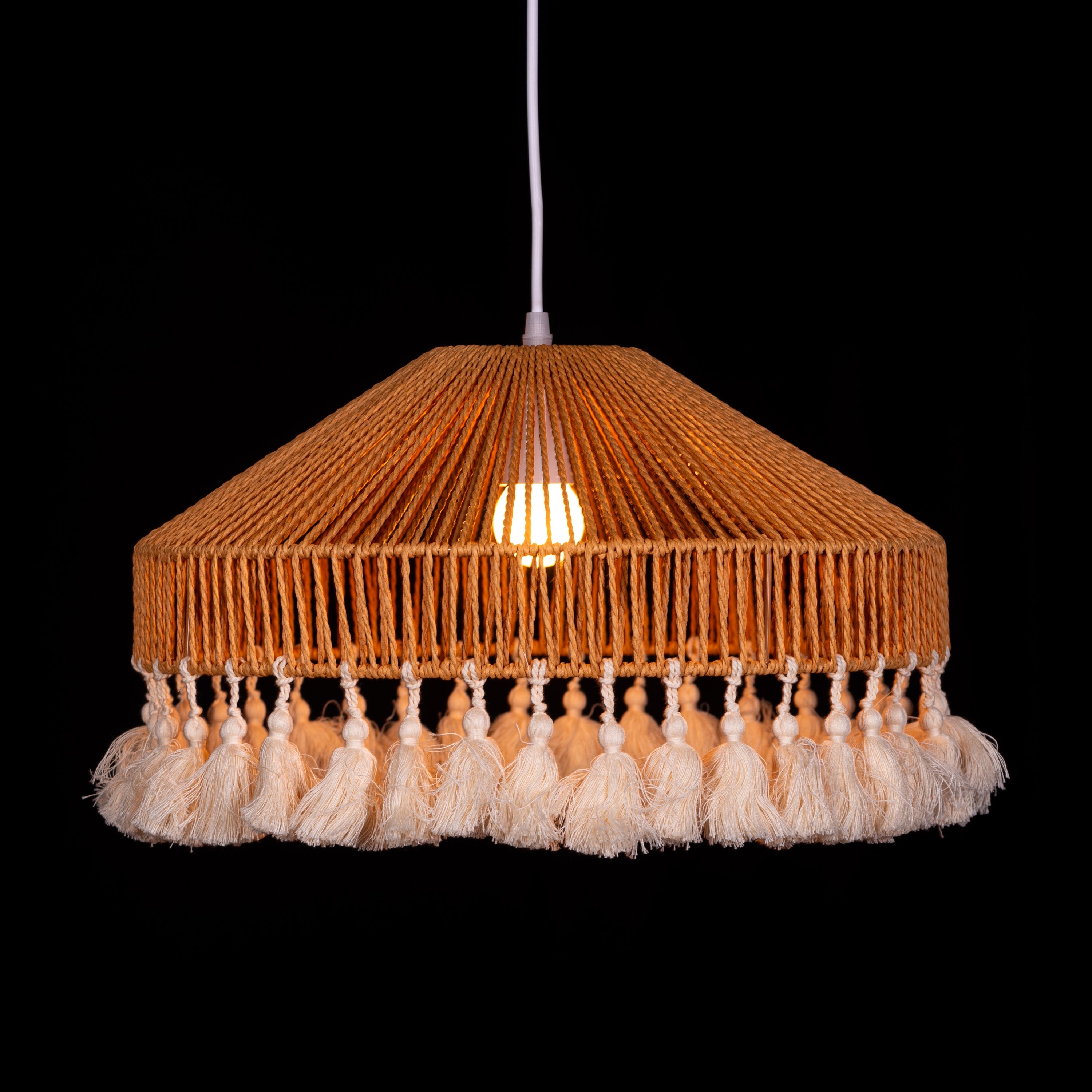 Boho Blaze (Brown) Rattan Pendant Light