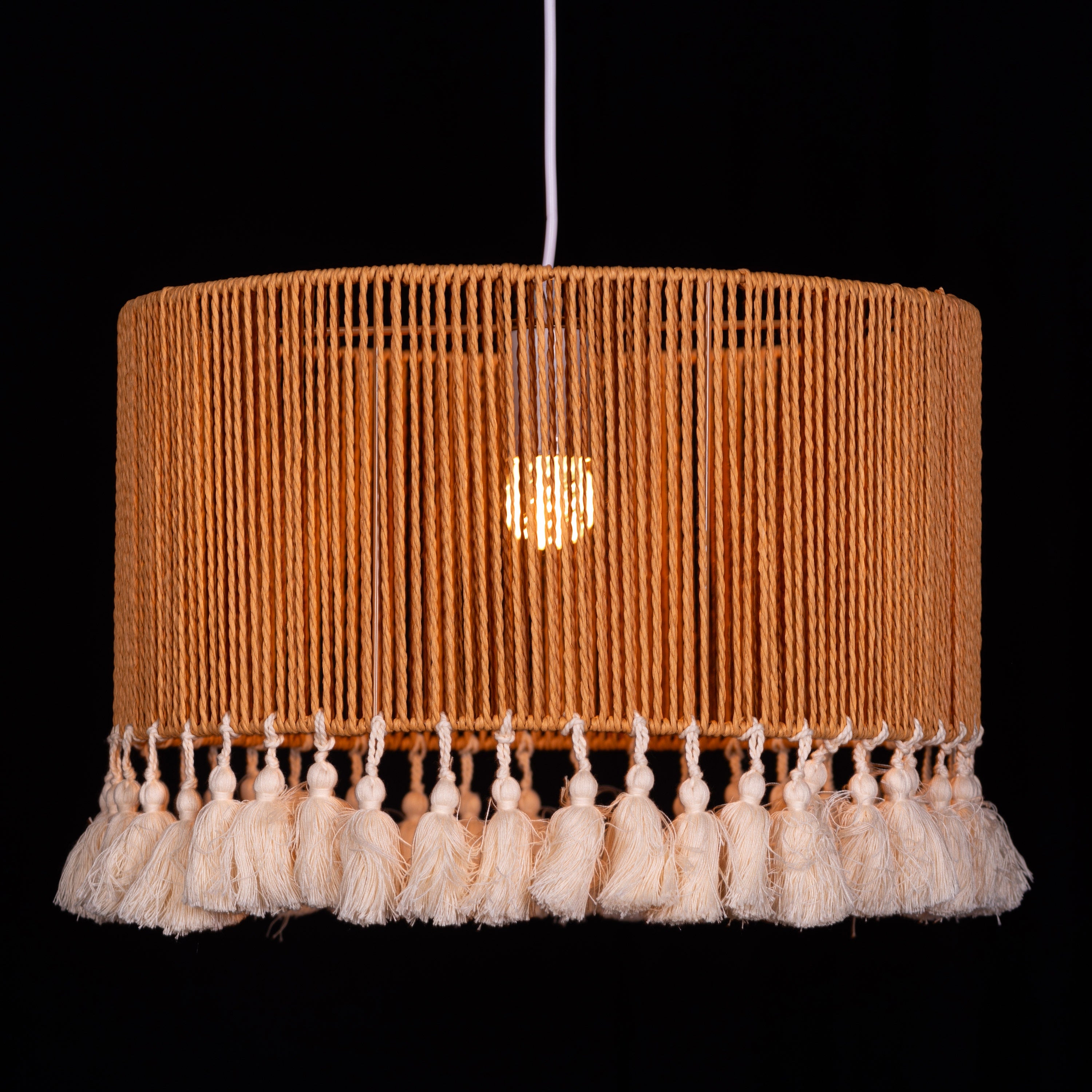 Boho Chic (Brown) Rattan Pendant Light