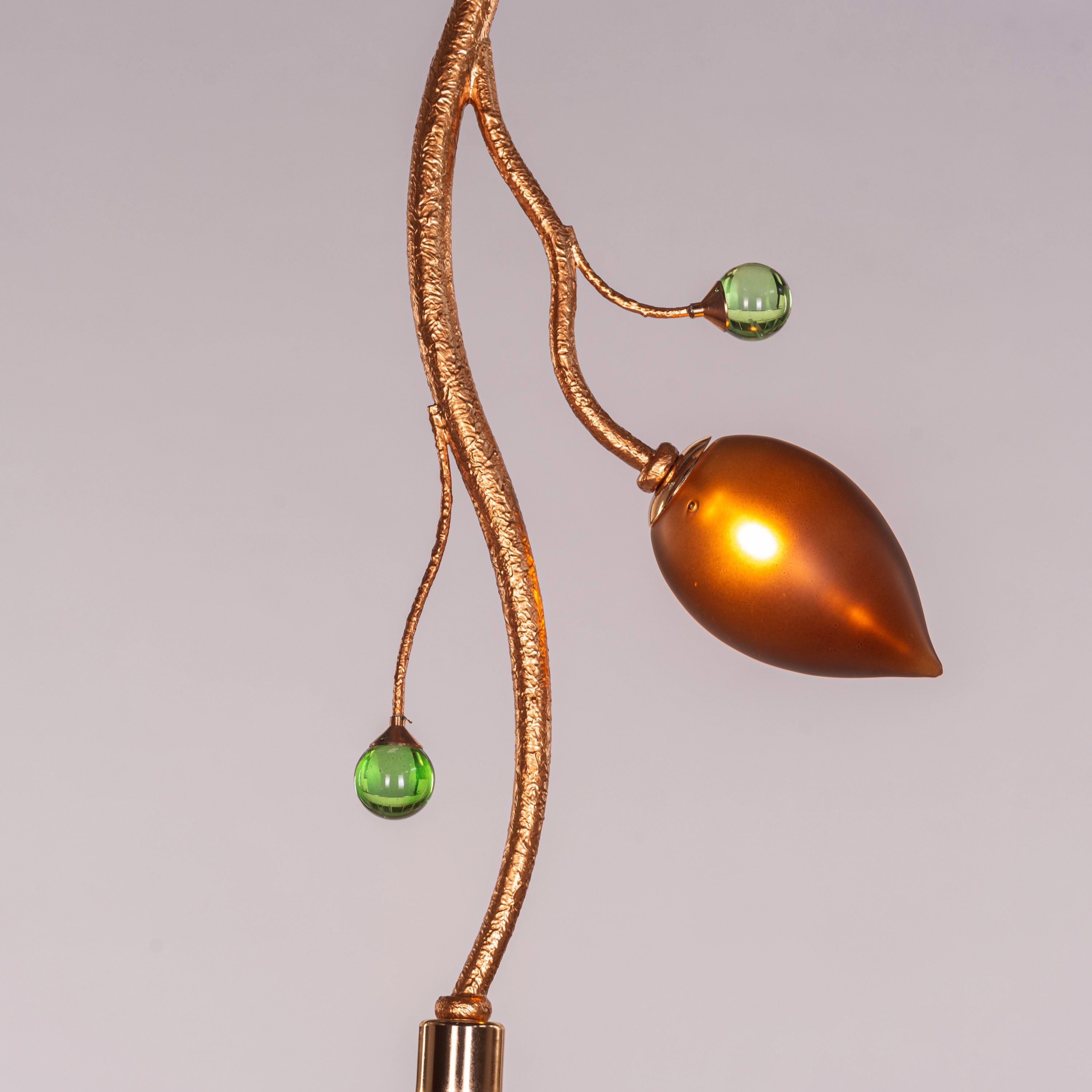 Harubana Bloom (Rose Gold, Clear Amber) Textured Glass Pendant Light