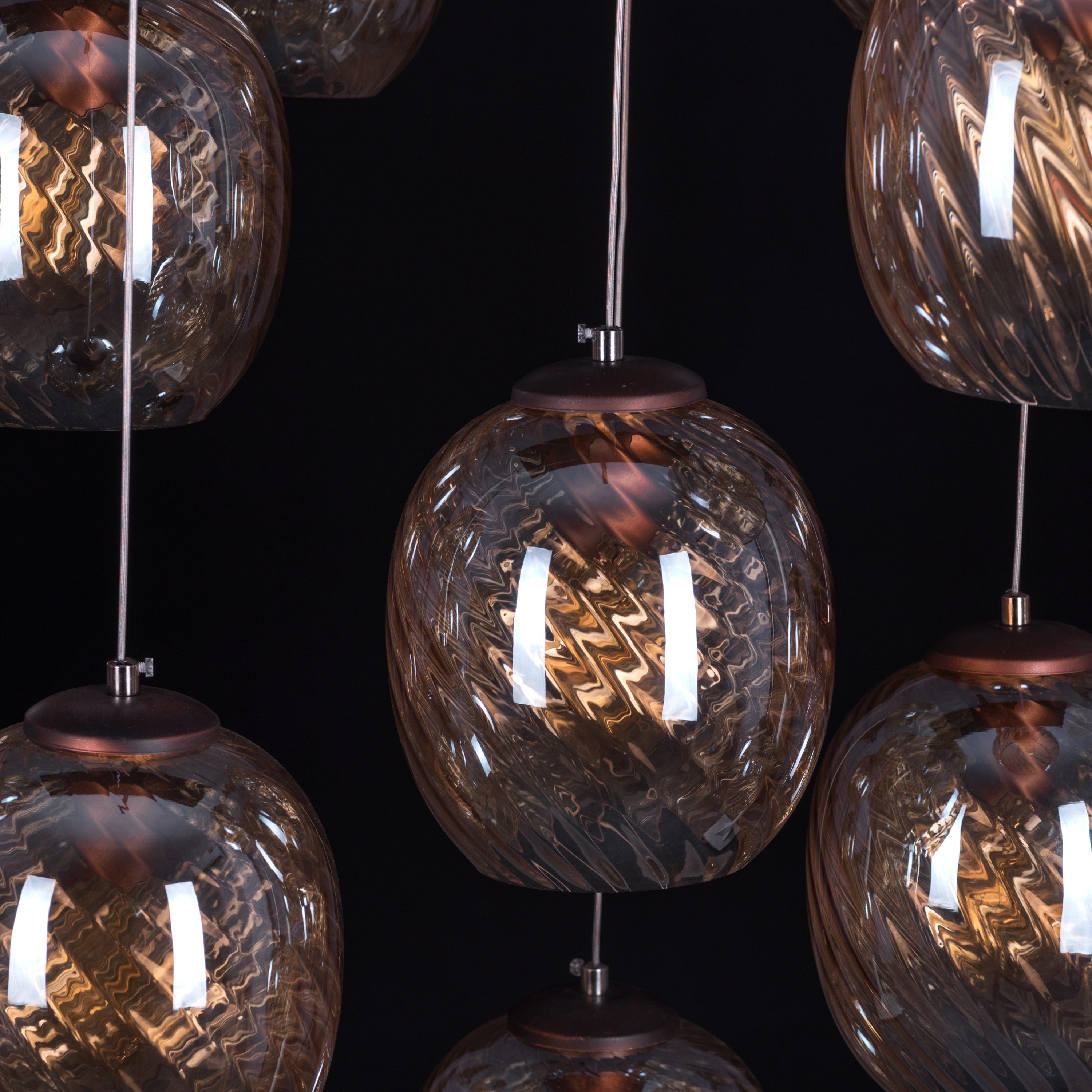 Thousand Stars (Large, Amber) Cut Glass Double Height Chandelier