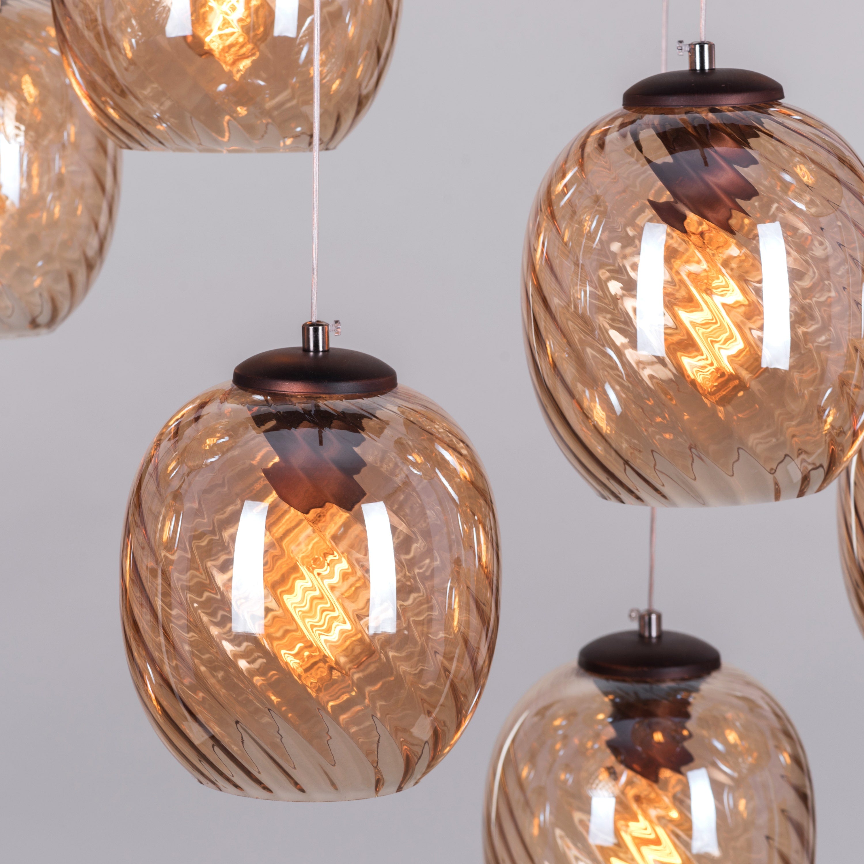 Thousand Stars (Large, Amber) Cut Glass Double Height Chandelier