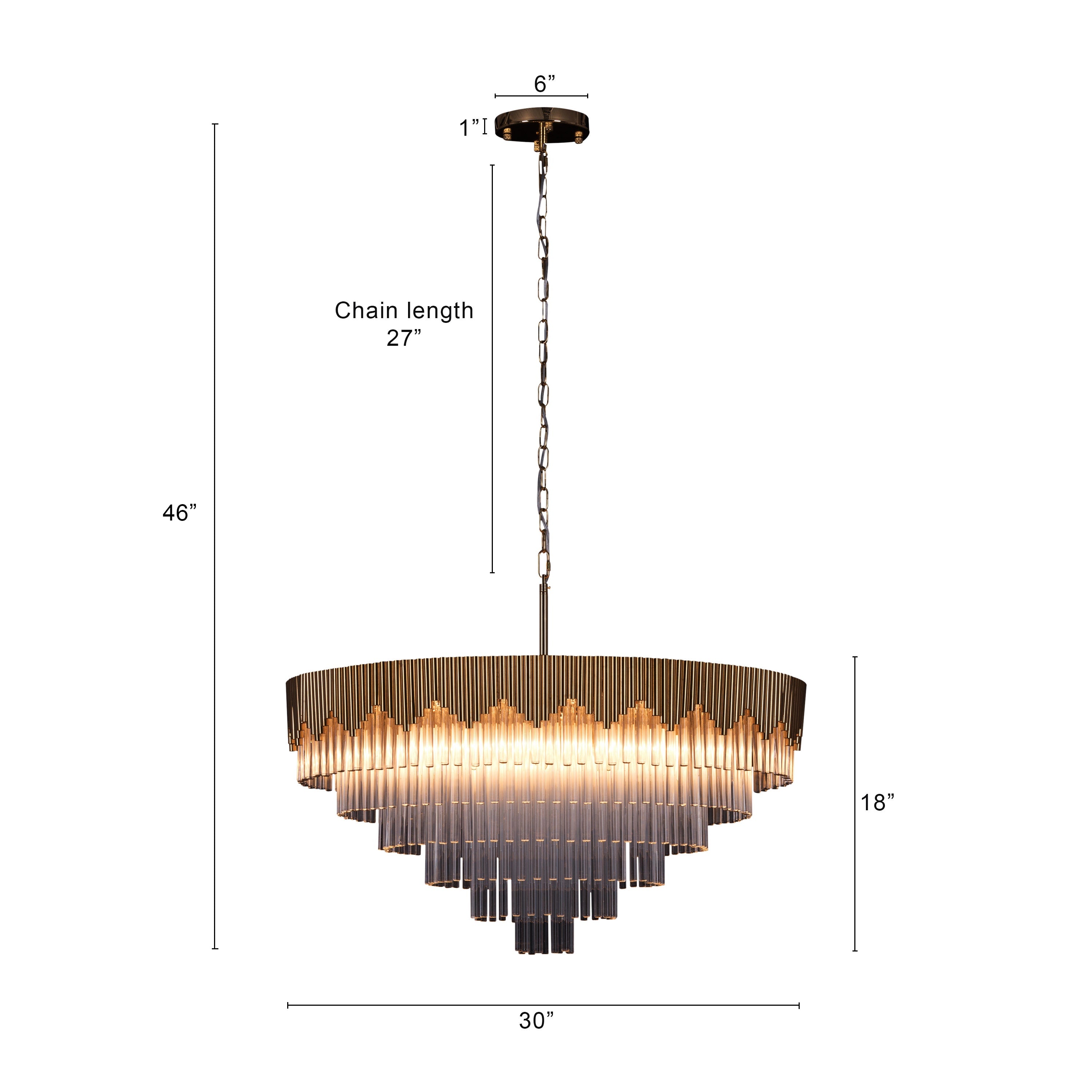 Diamonds Are Forever (Large, Matte Gold) Crystal Chandelier