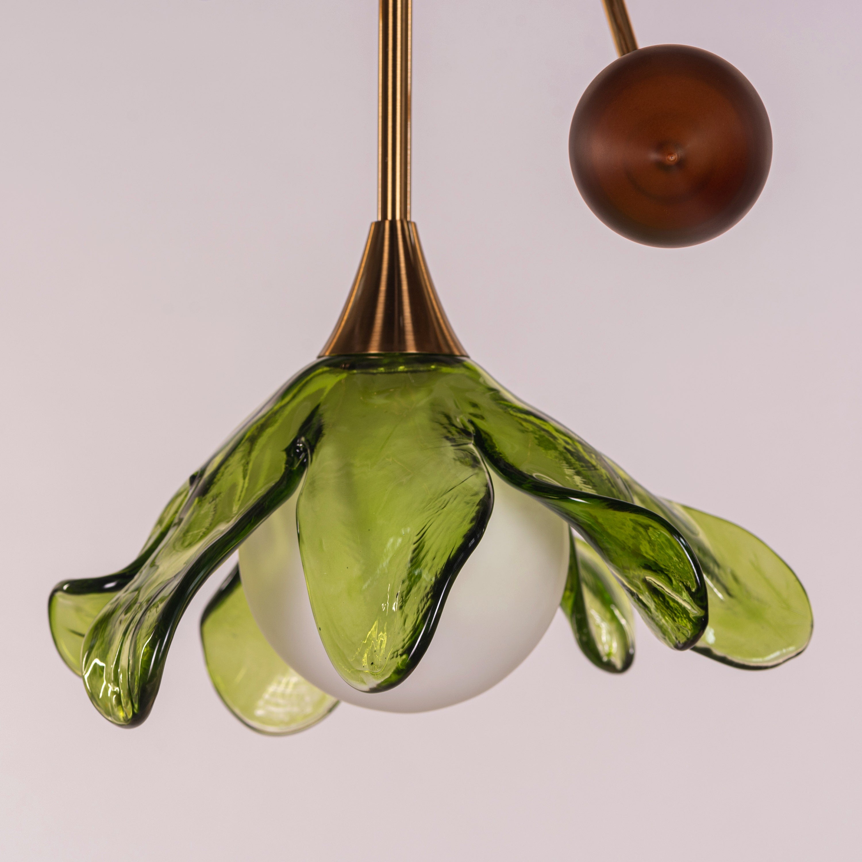 Midori Bloom (Gold, Green & Amber) Tinted Glass Pendant Light