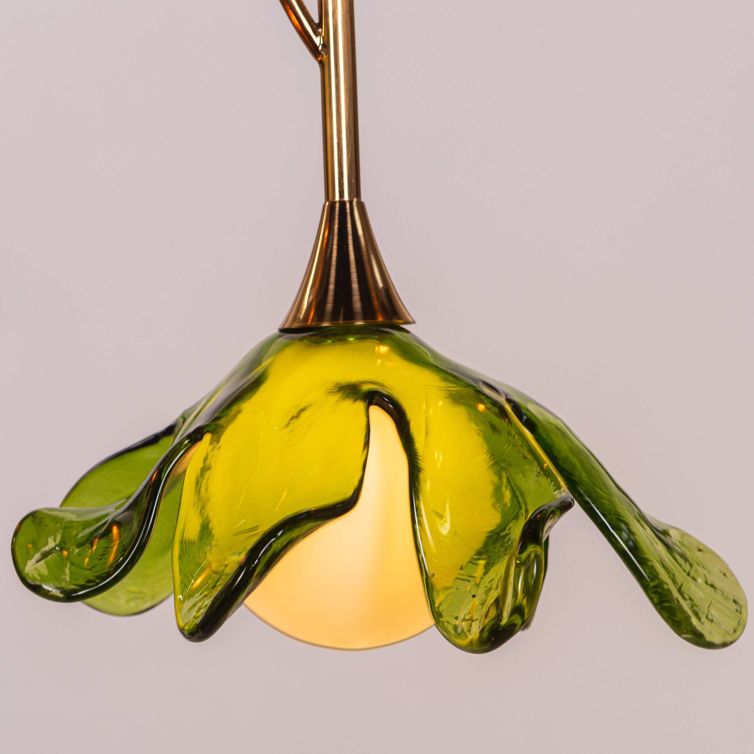 Midori Meadow (Gold, Green & Amber) Tinted Glass Chandelier