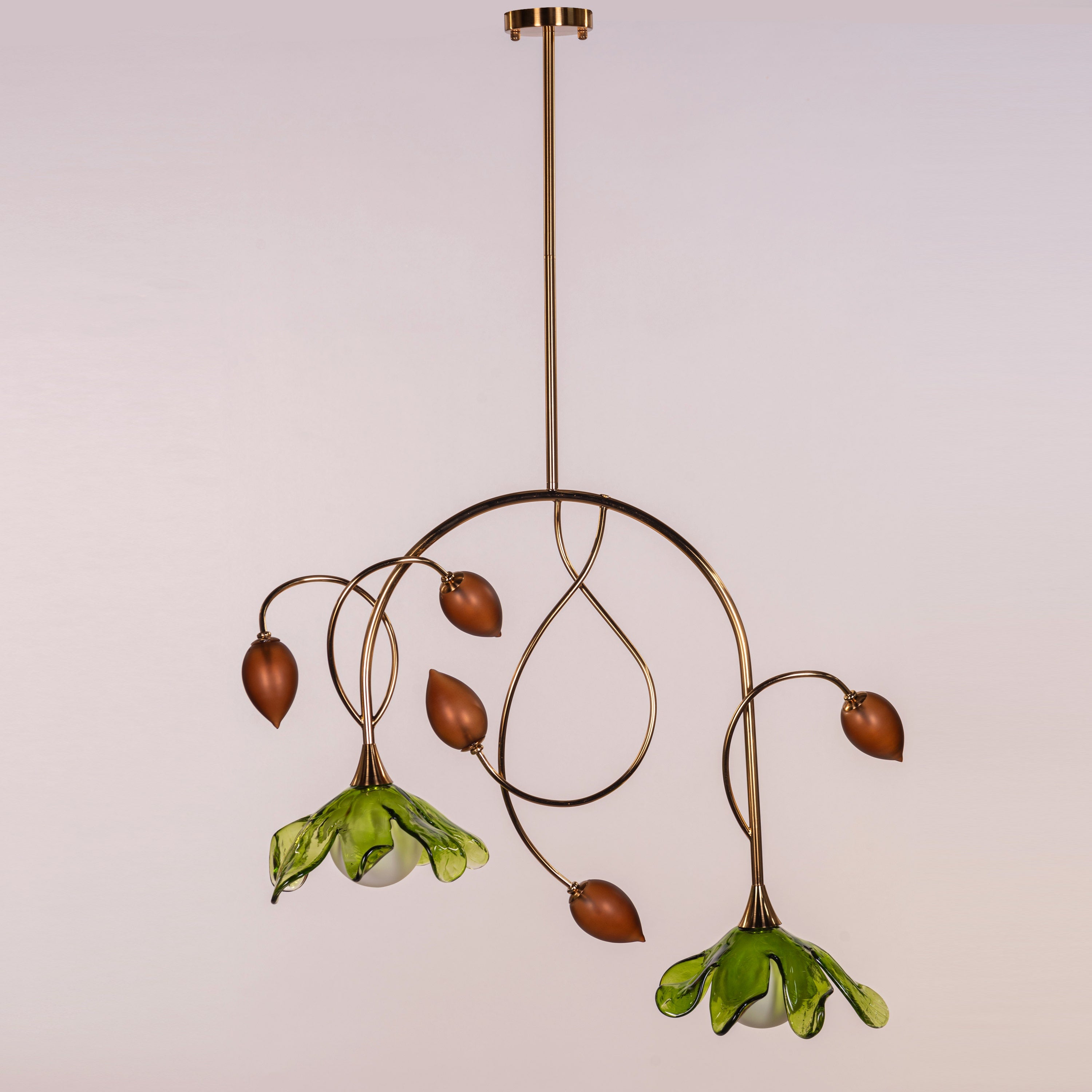 Midori Meadow (Gold, Green & Amber) Tinted Glass Chandelier