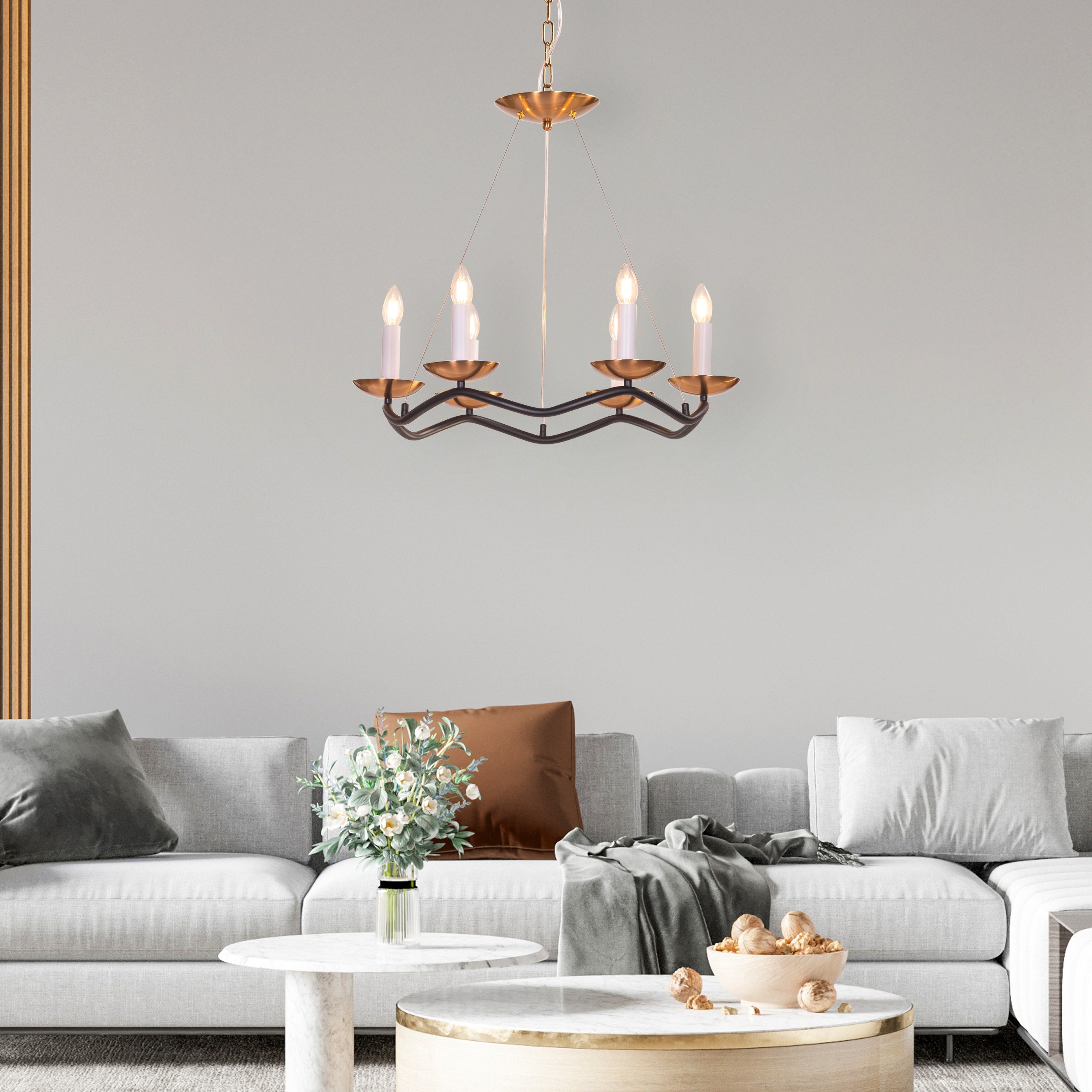 Win Without Trying (Medium, Black, Gold) Chandelier