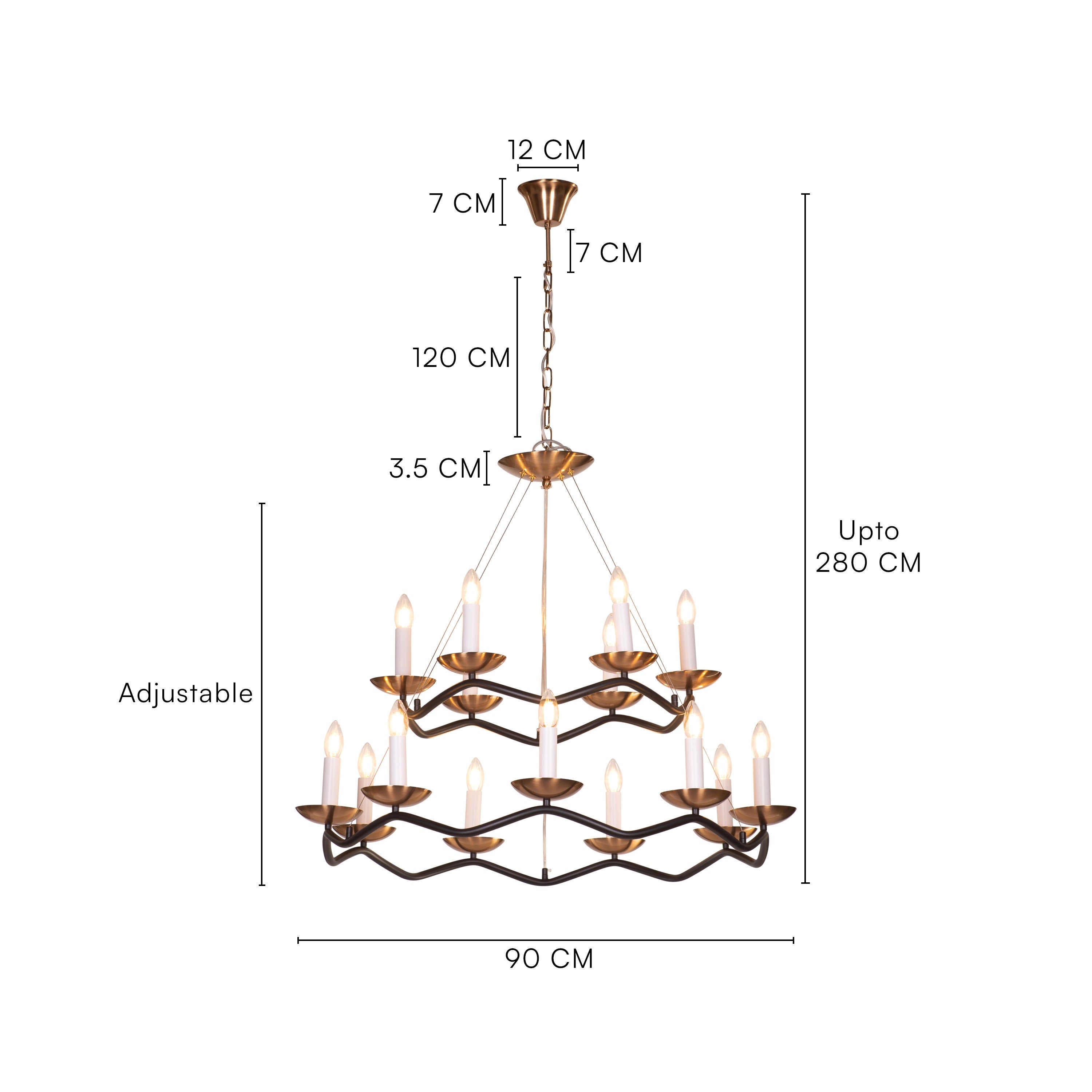 Win Without Trying (Large, Black, Gold) Chandelier