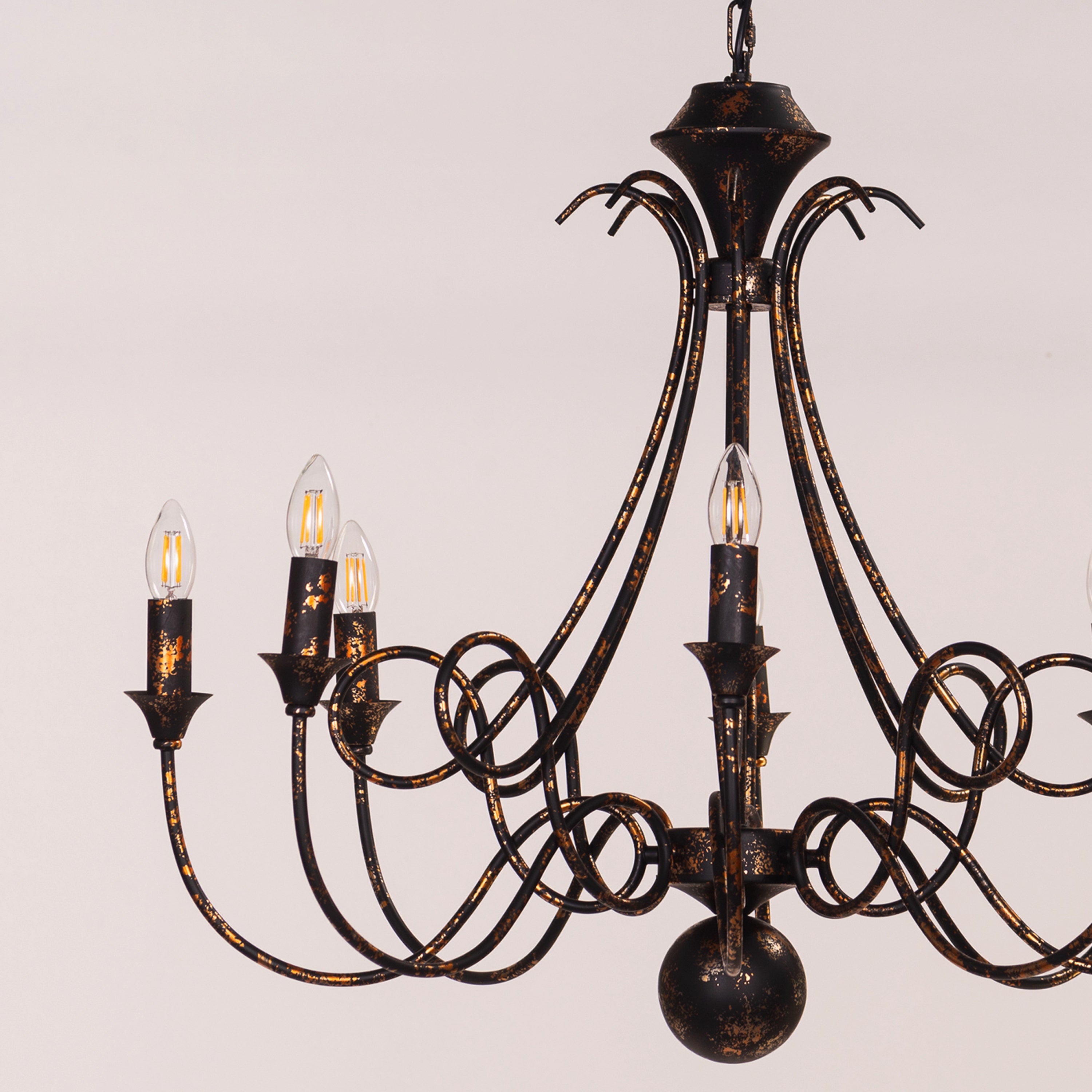 Ruins Of Us (Large, Black, Antique Gold) Chandelier