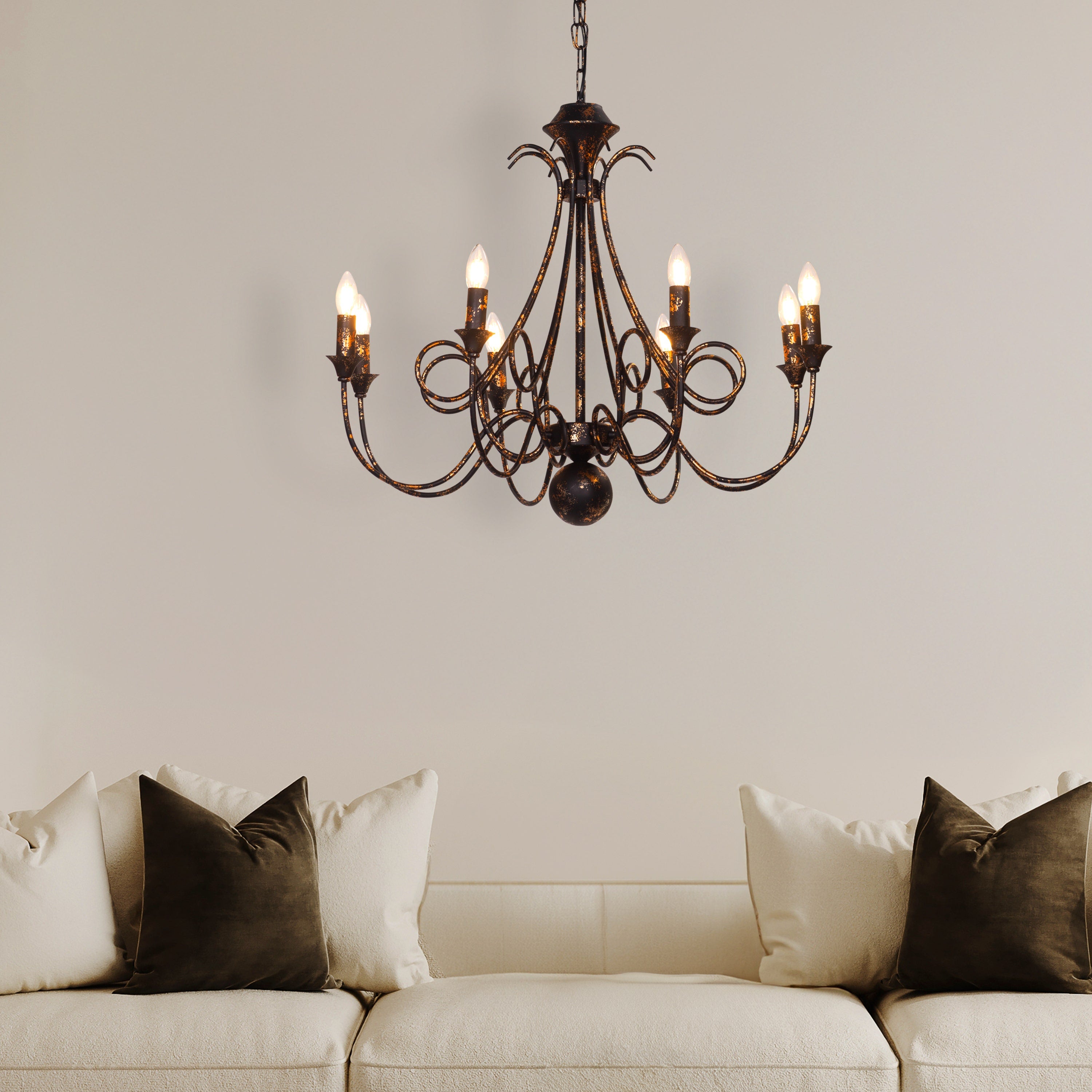 Ruins Of Us (Large, Black, Antique Gold) Chandelier