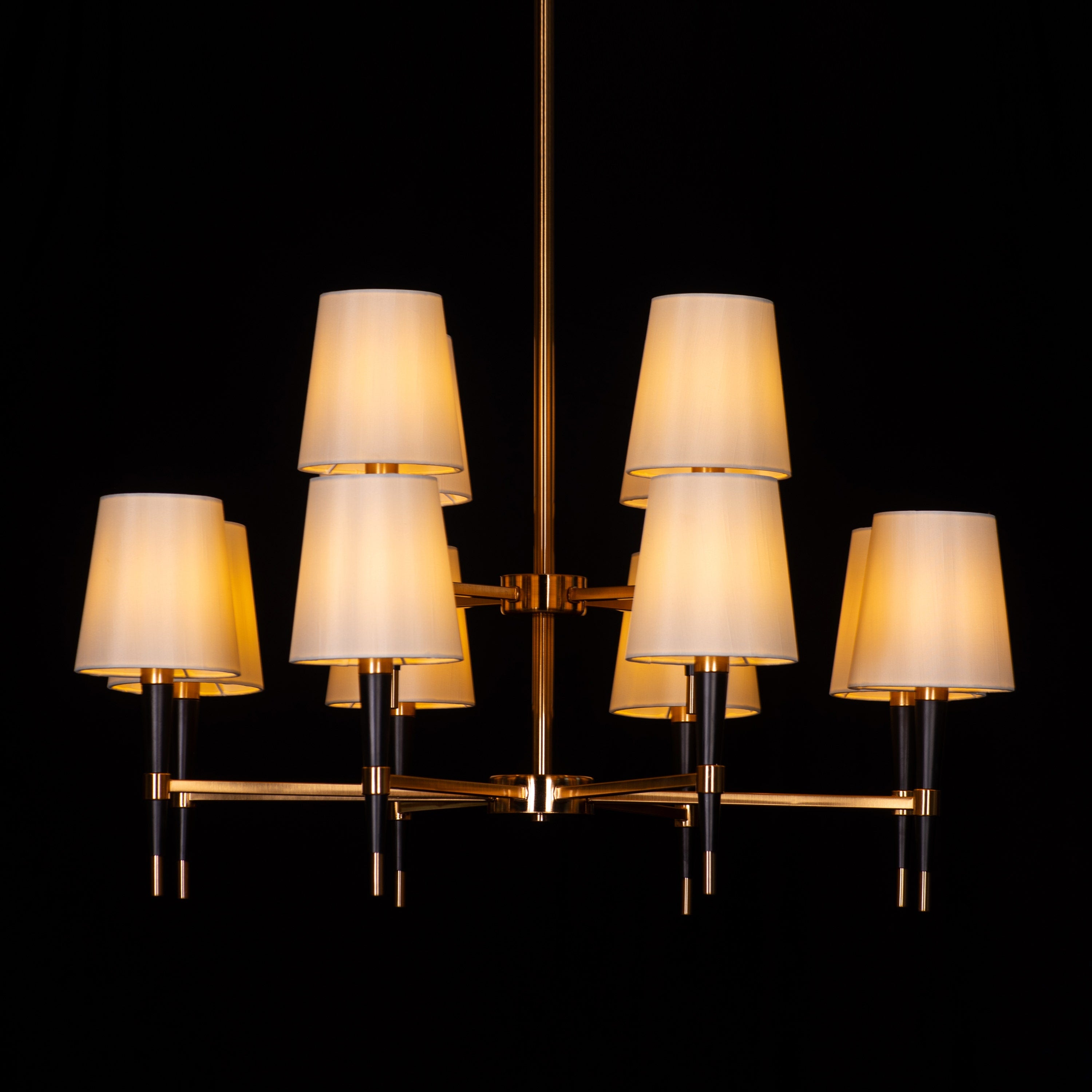 See The Unseen (Black, Gold) Fabric Chandelier