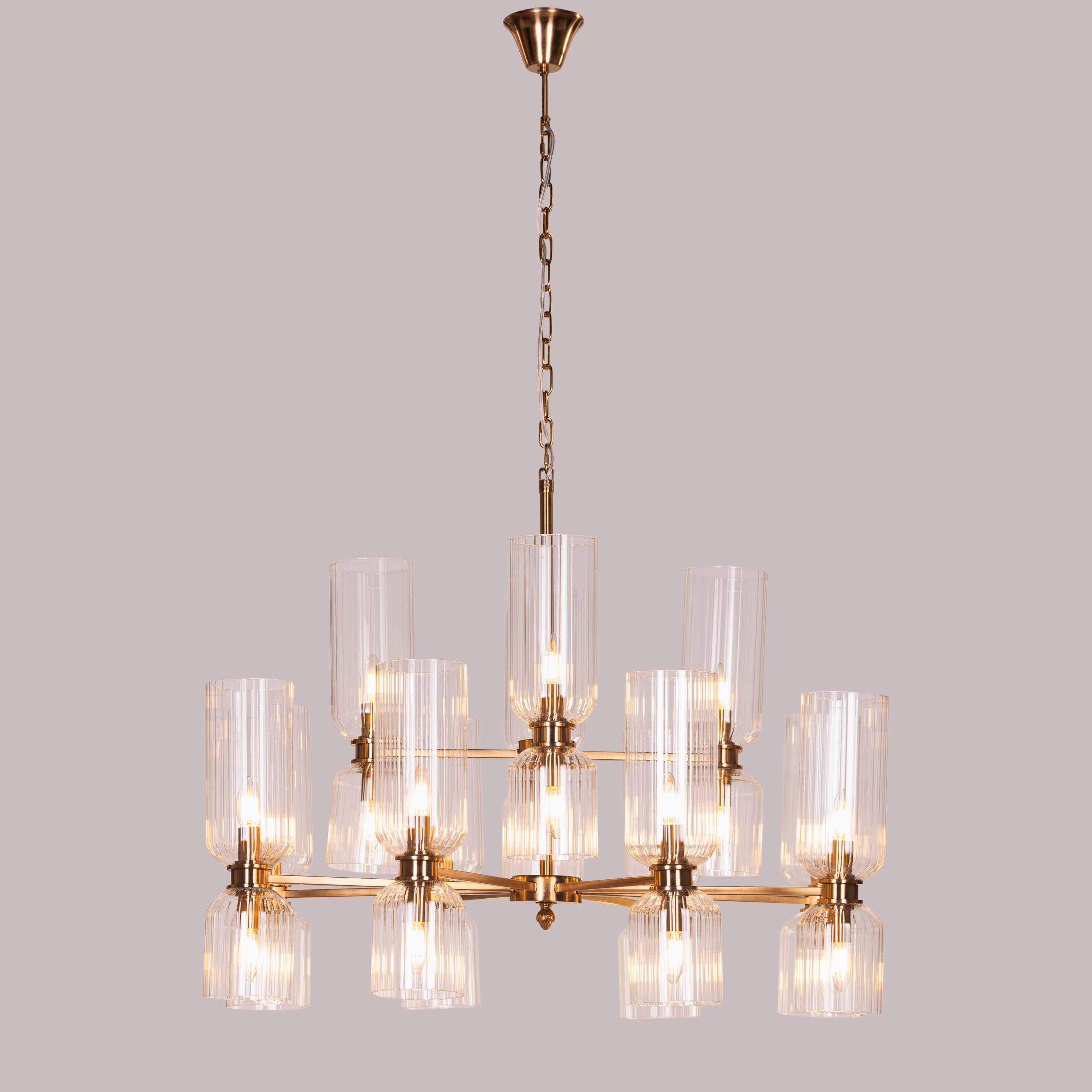 One Last Dance (Gold) Textured Glass Chandelier