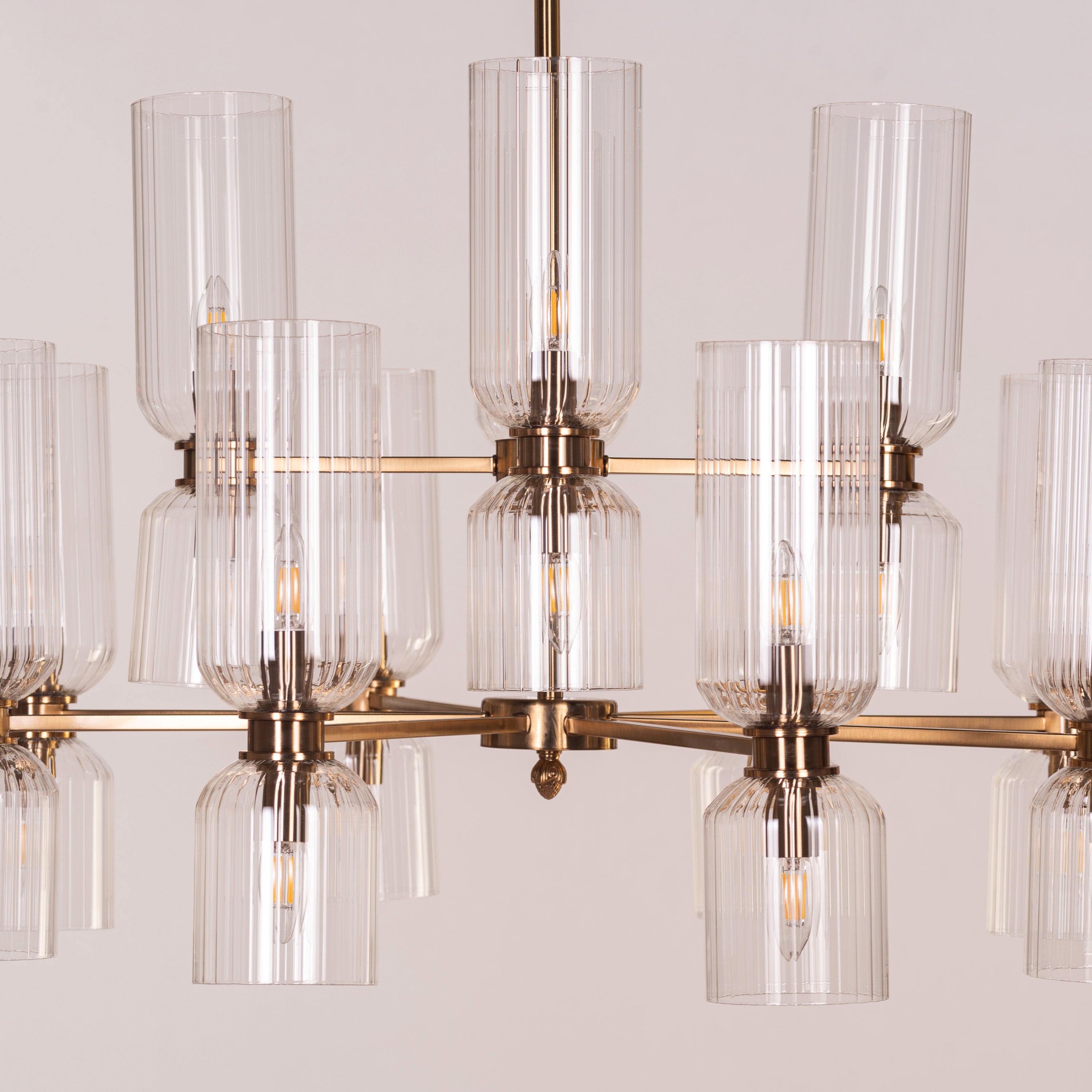 One Last Dance (Gold) Textured Glass Chandelier