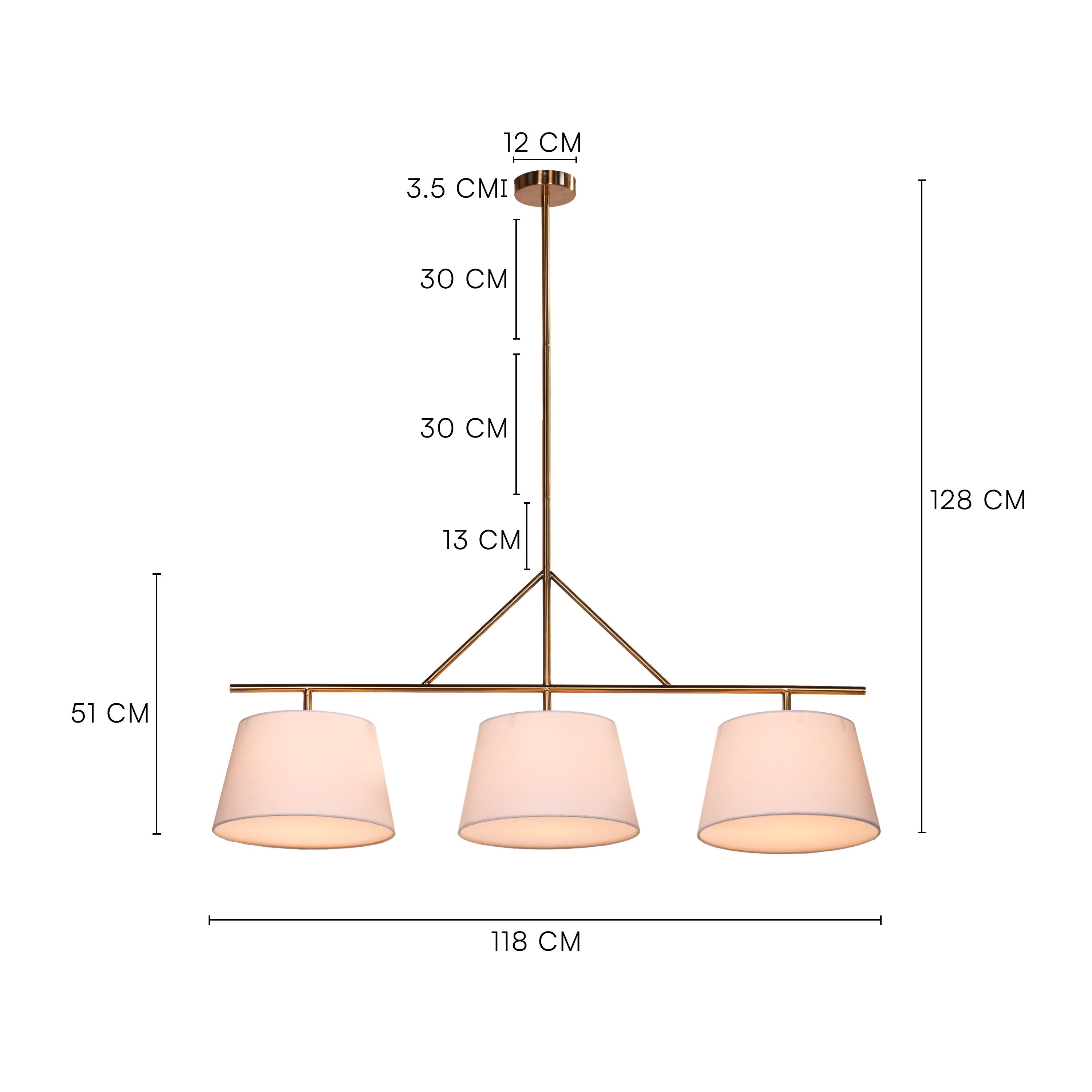 Swiss Bliss (Gold, Off-White) Fabric Chandelier