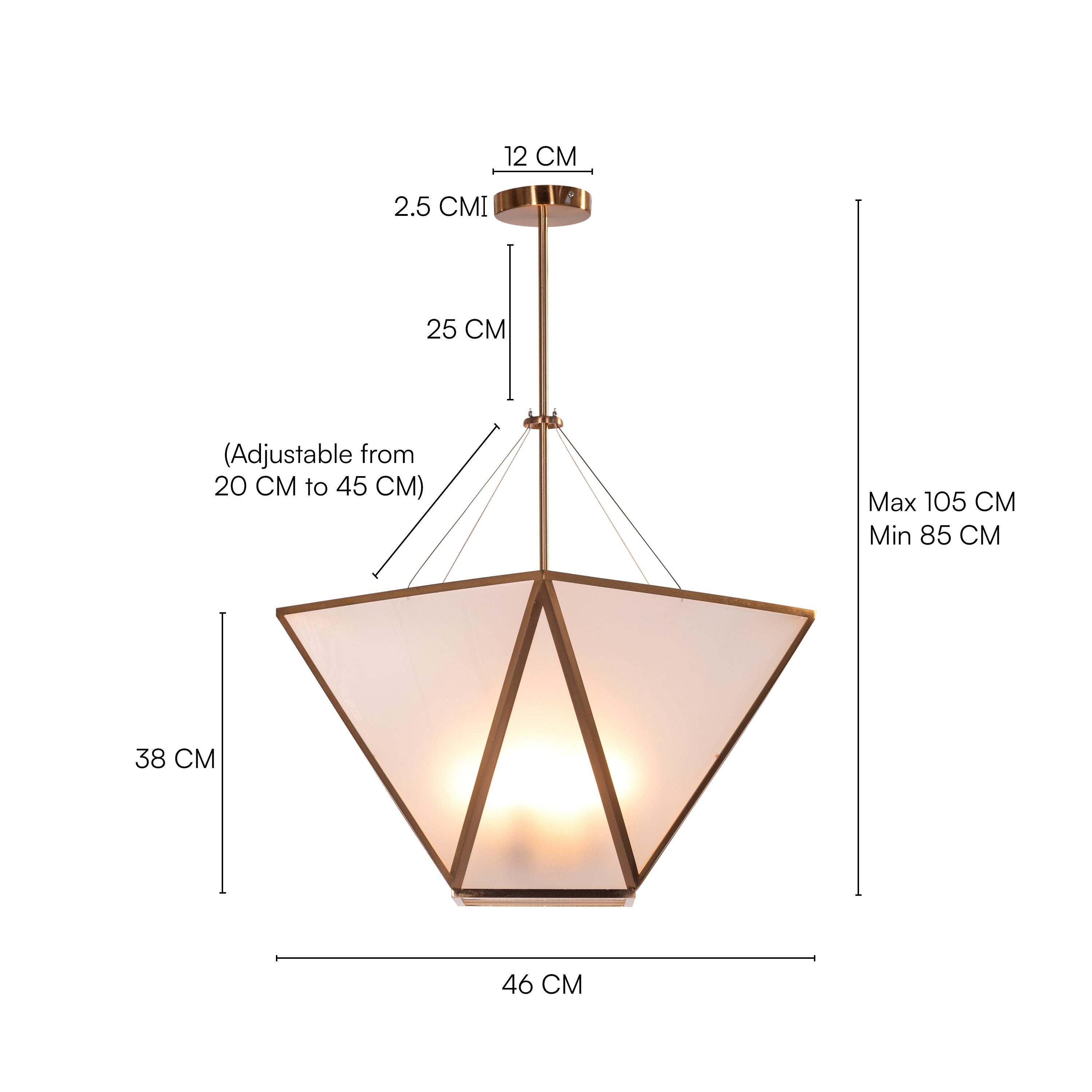 Waste These Things (Gold) Frosted Glass Pendant Light