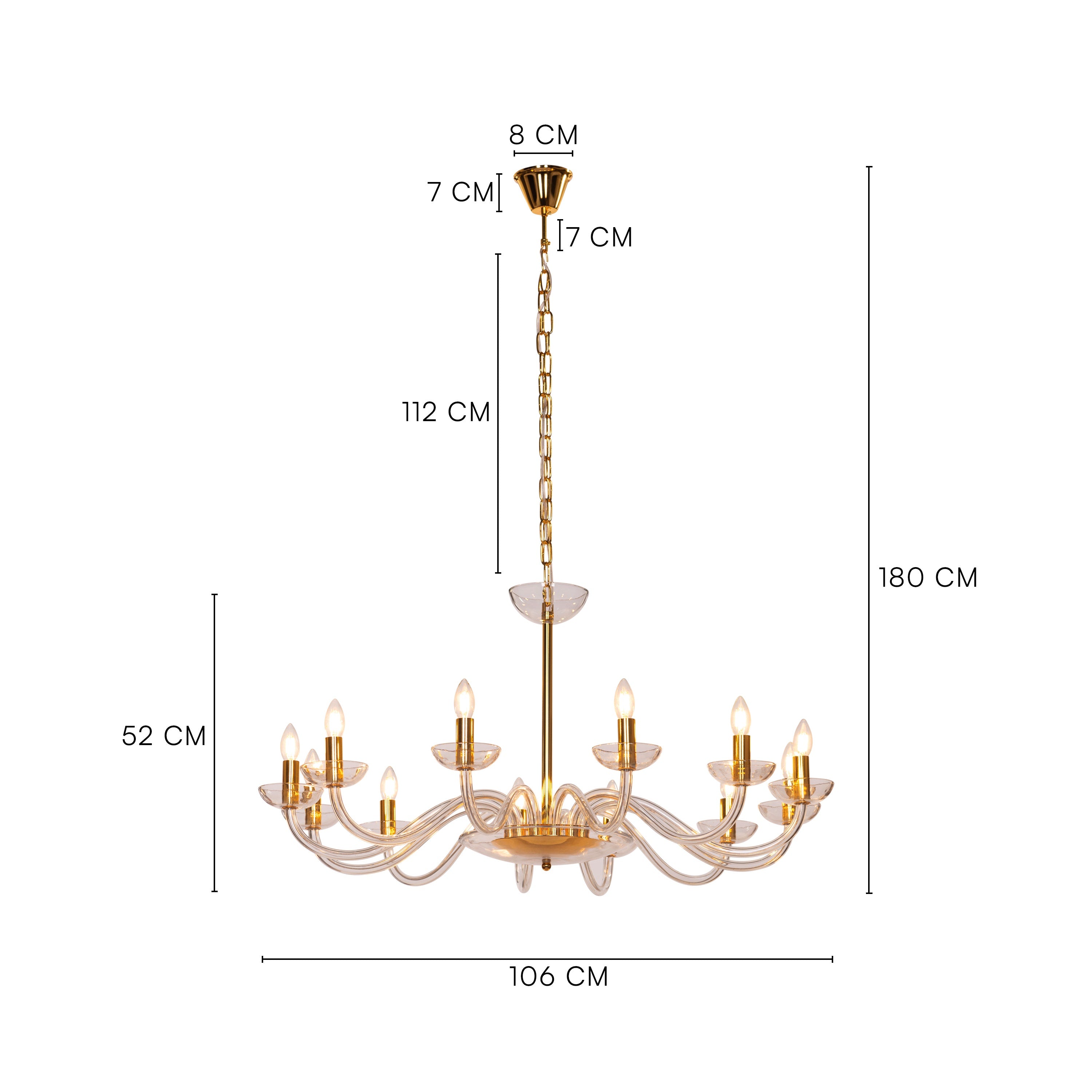 Be The Story (Large, Gold) Clear Glass Chandelier