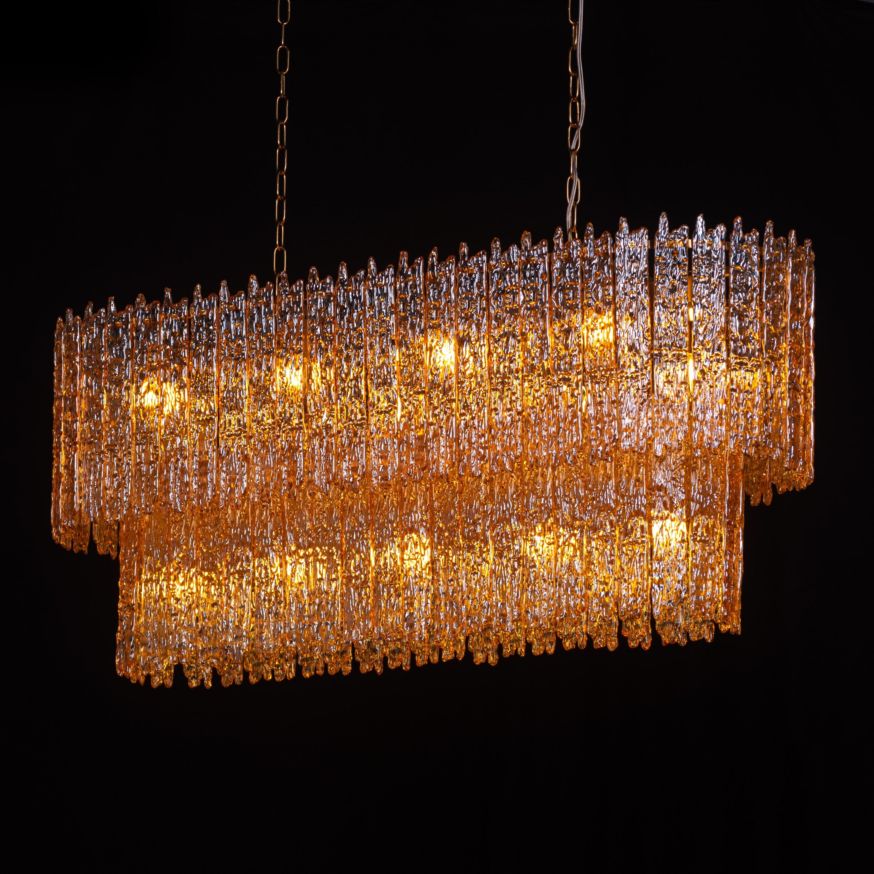 Sweeping Changes (Gold, Oval, Molten Wax-Styled) Crystal Chandelier