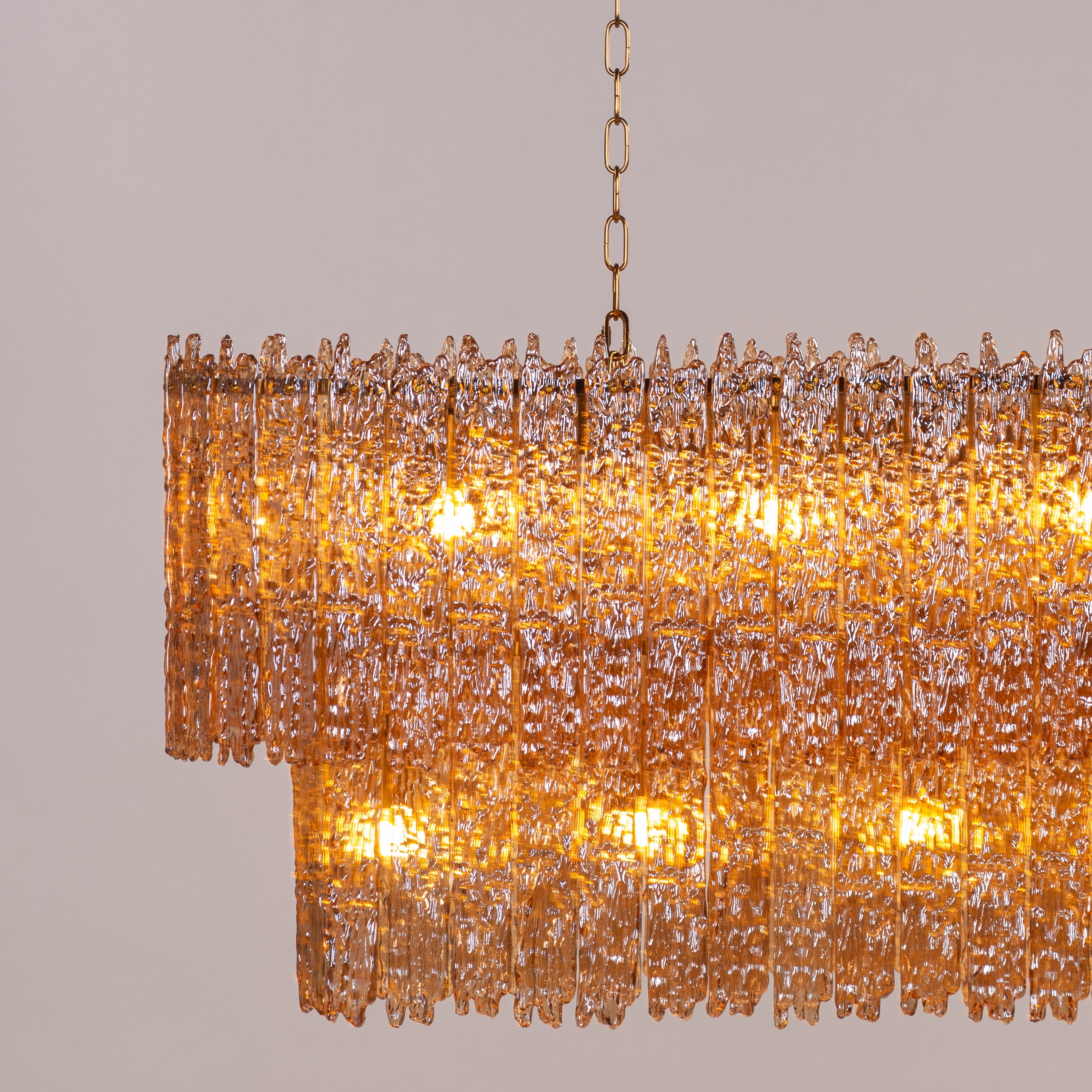 Sweeping Changes (Gold, Oval, Molten Wax-Styled) Crystal Chandelier