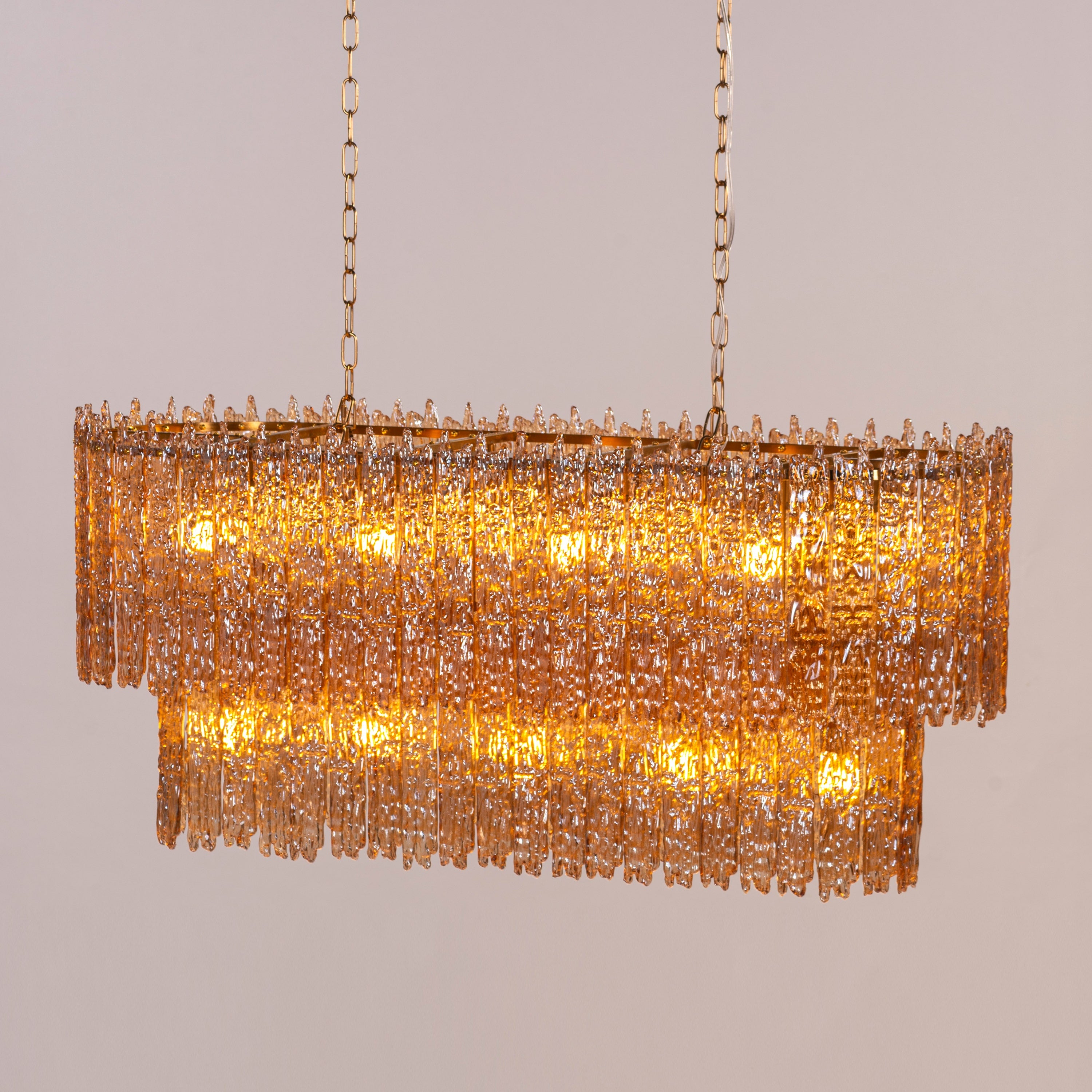 Sweeping Changes (Gold, Oval, Molten Wax-Styled) Crystal Chandelier