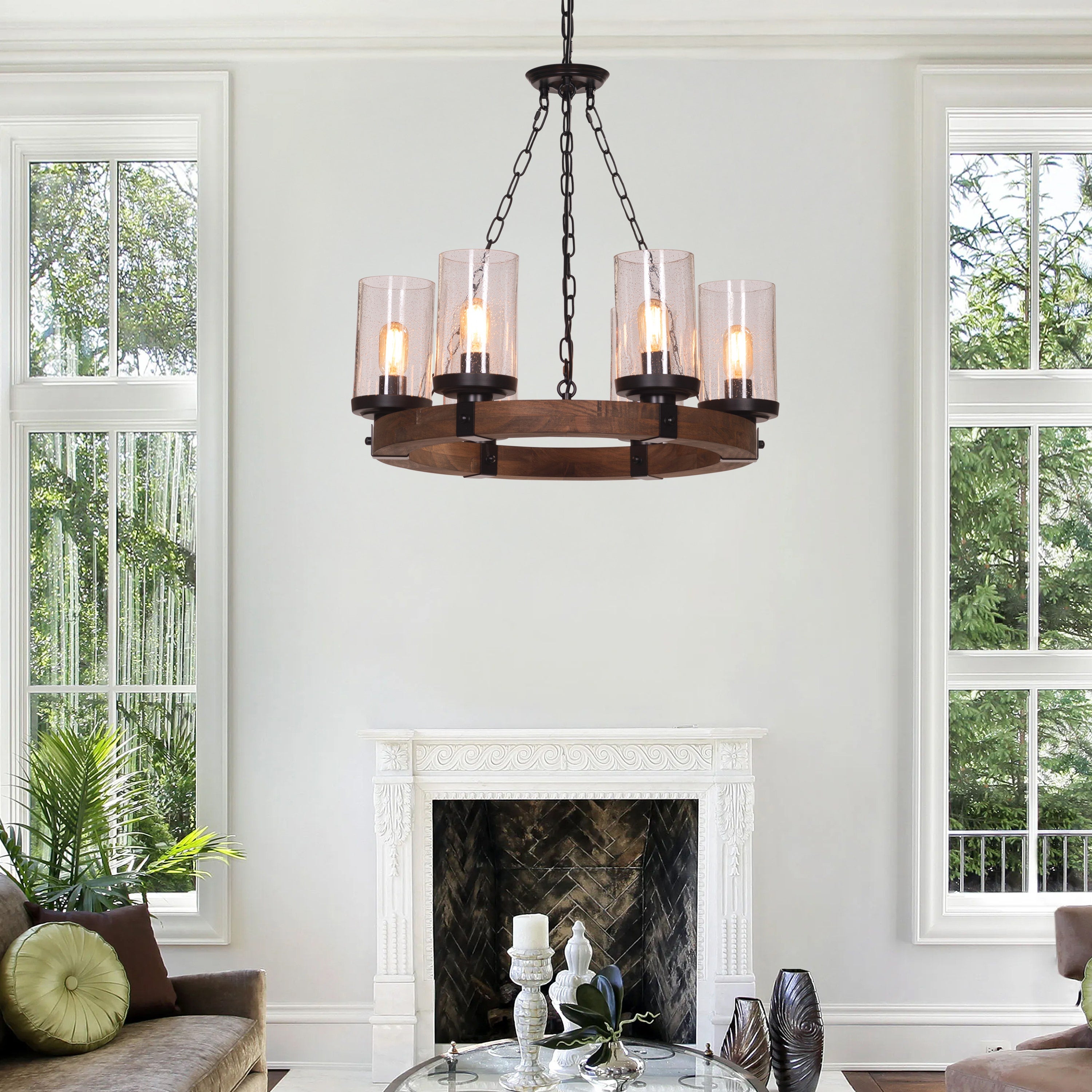 Rules Of The Game (Black) Clear Glass Chandelier