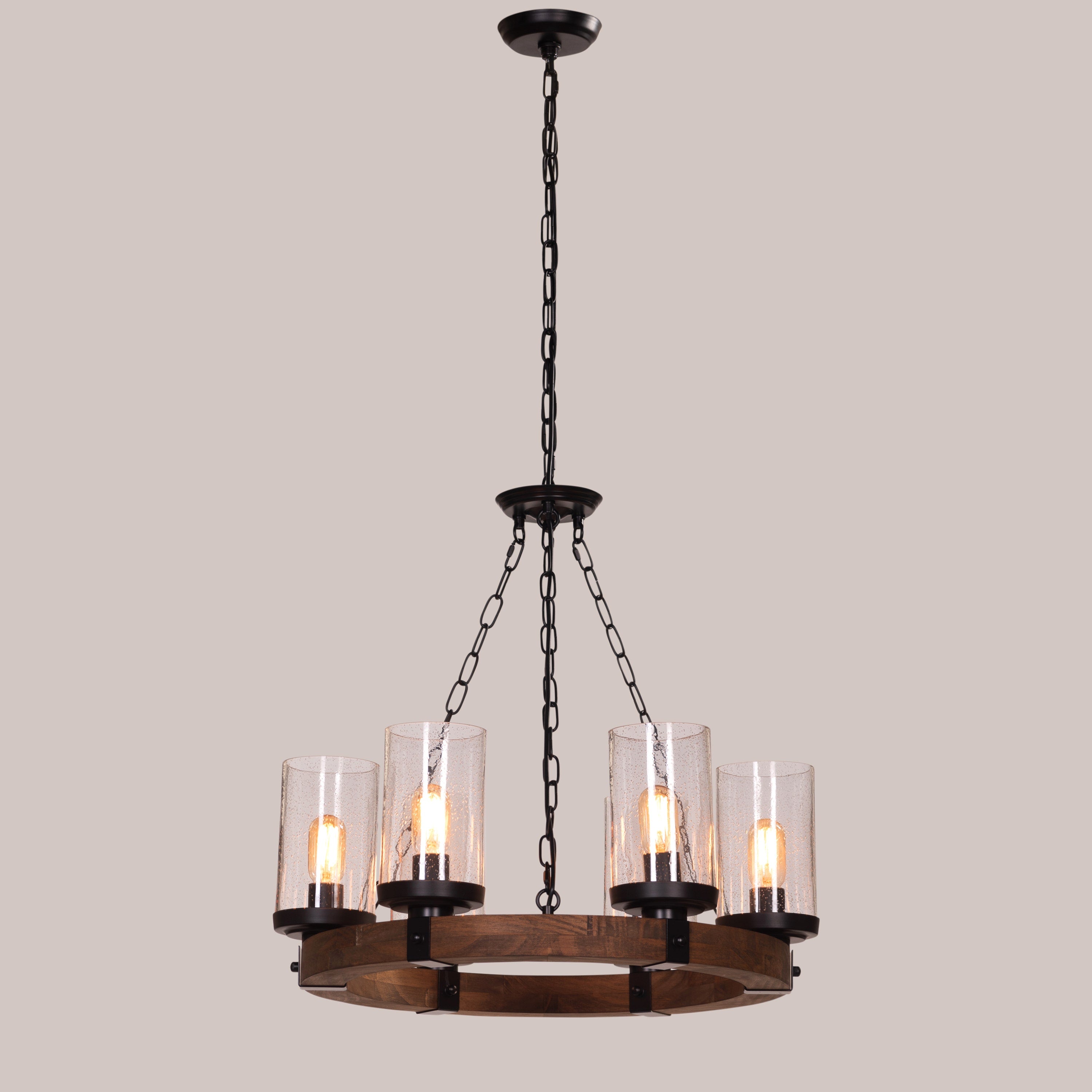 Rules Of The Game (Black) Clear Glass Chandelier