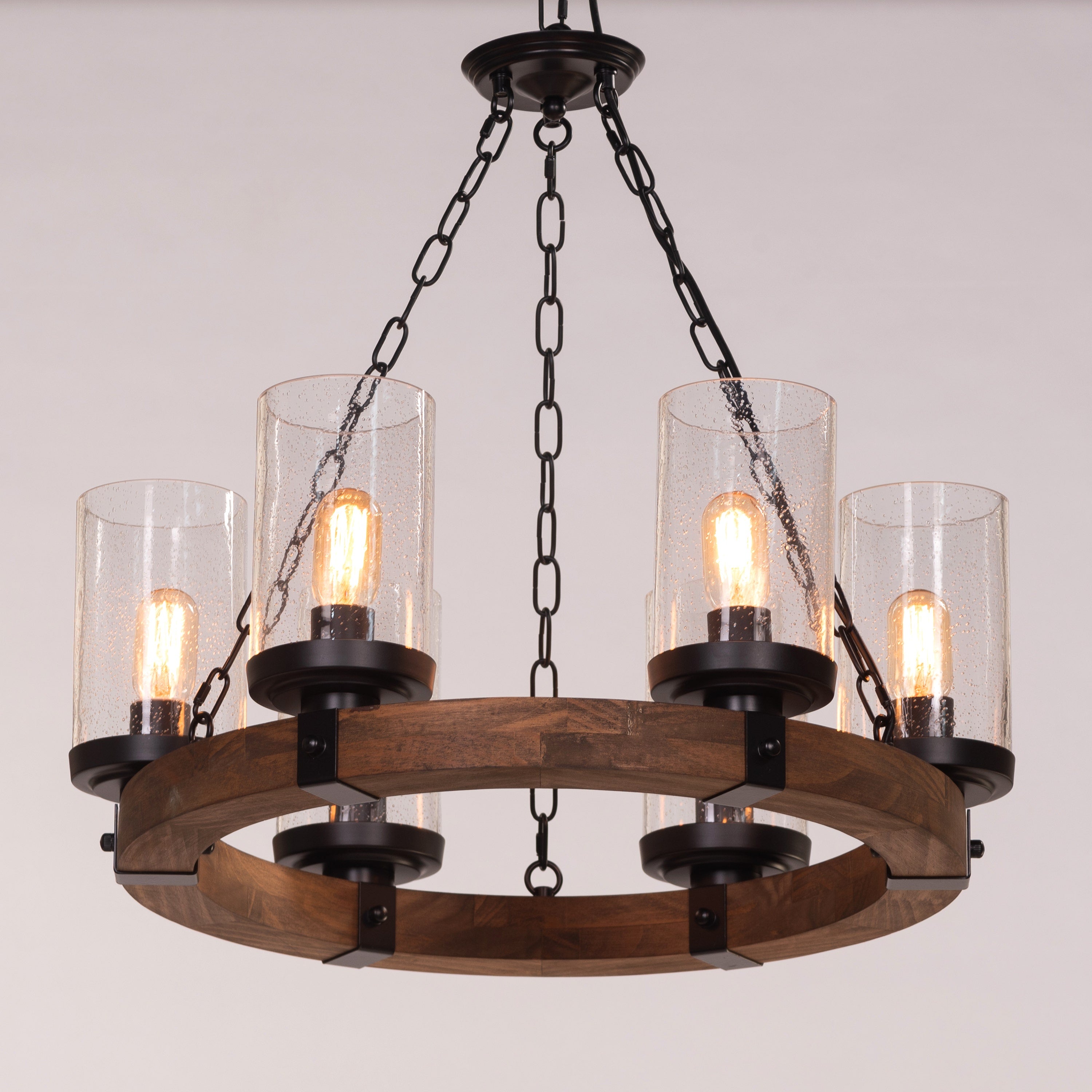 Rules Of The Game (Black) Clear Glass Chandelier