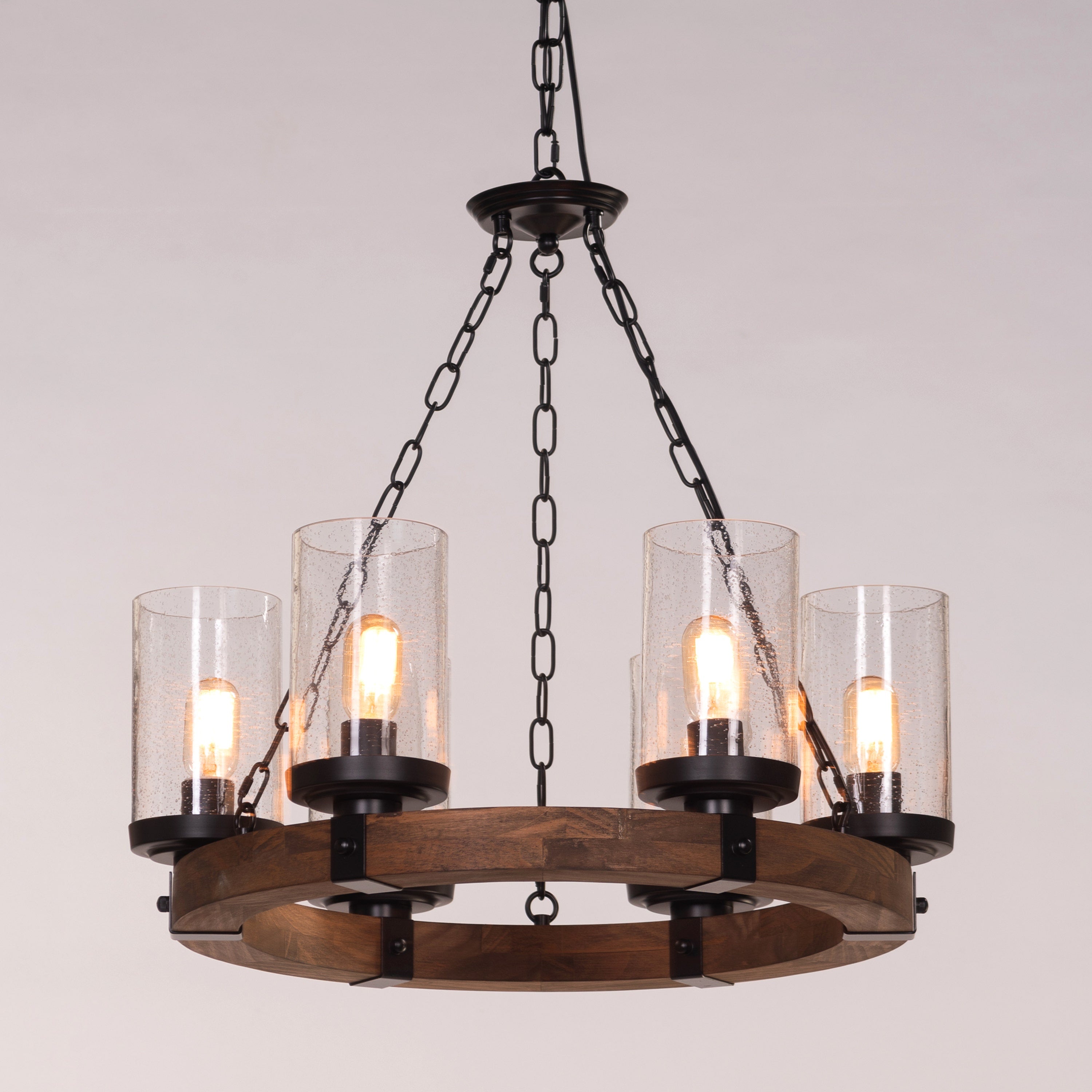 Rules Of The Game (Black) Clear Glass Chandelier