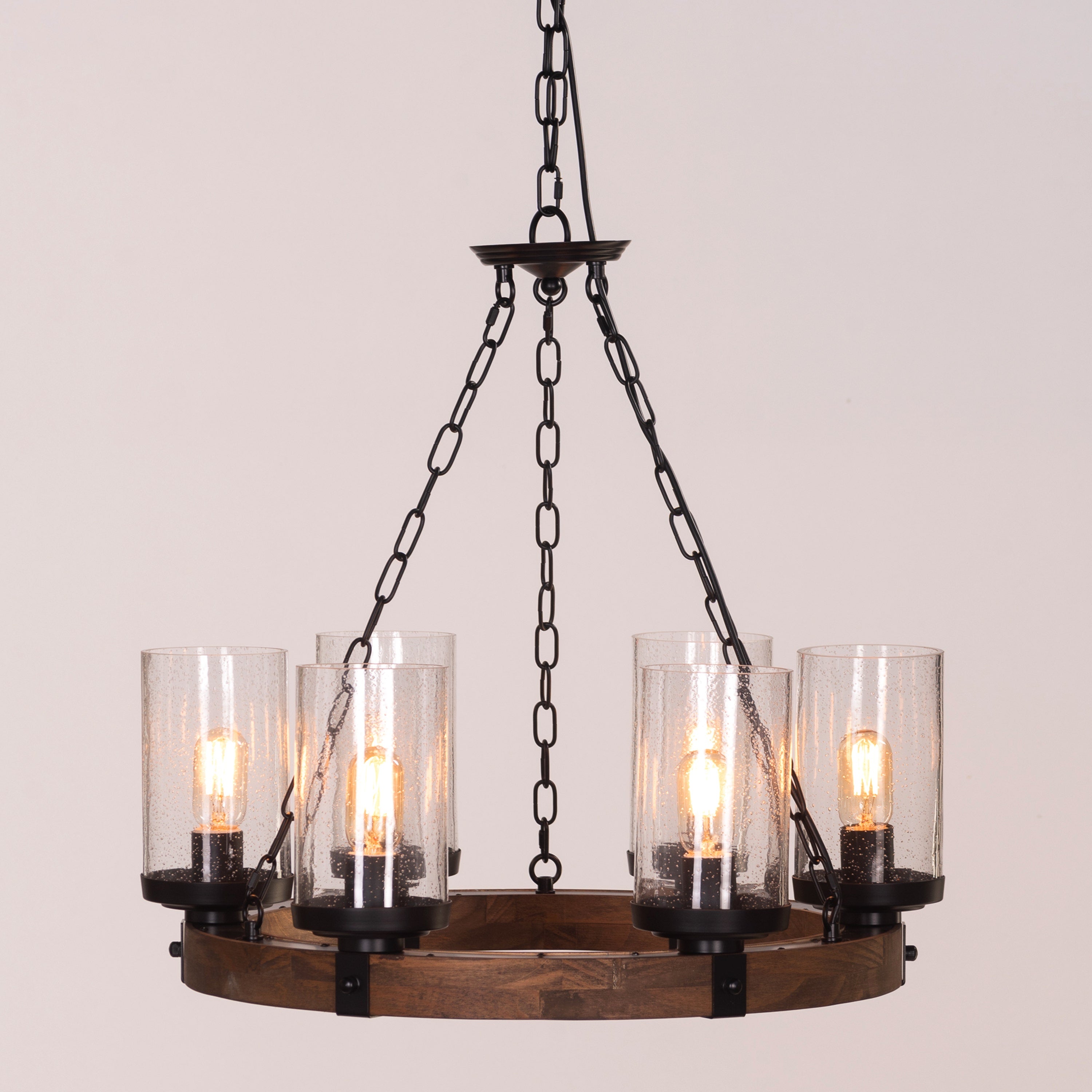 Rules Of The Game (Black) Clear Glass Chandelier