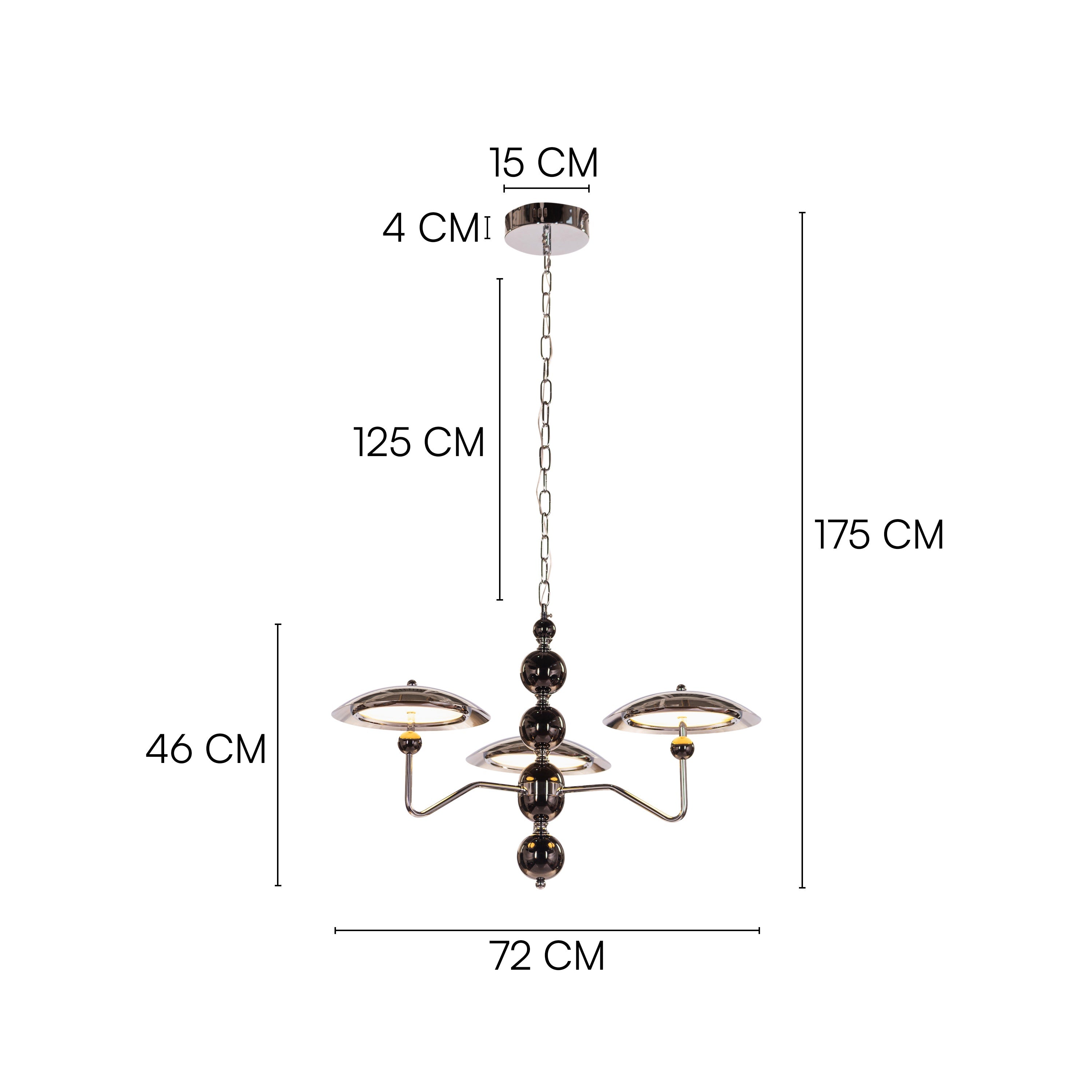 Anything Is Possible (Medium, Pearl Black/Chrome) Chandelier