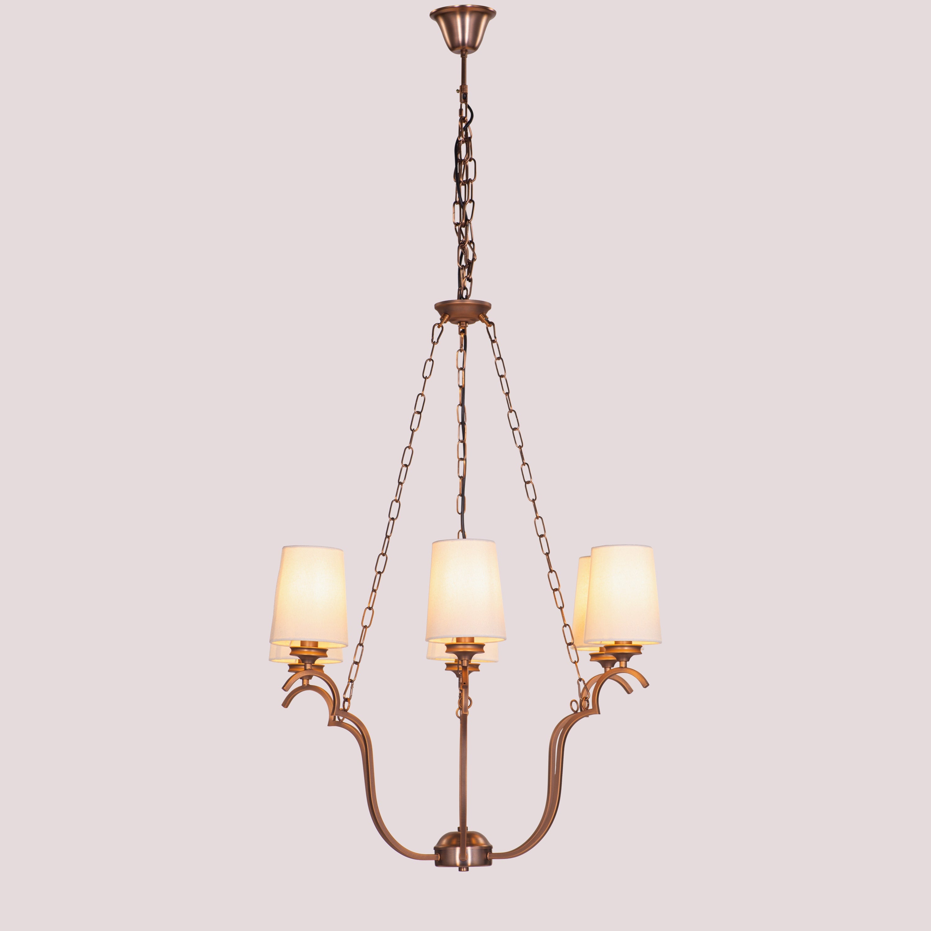 Gloriana (Bronze, White) Metal Chandelier