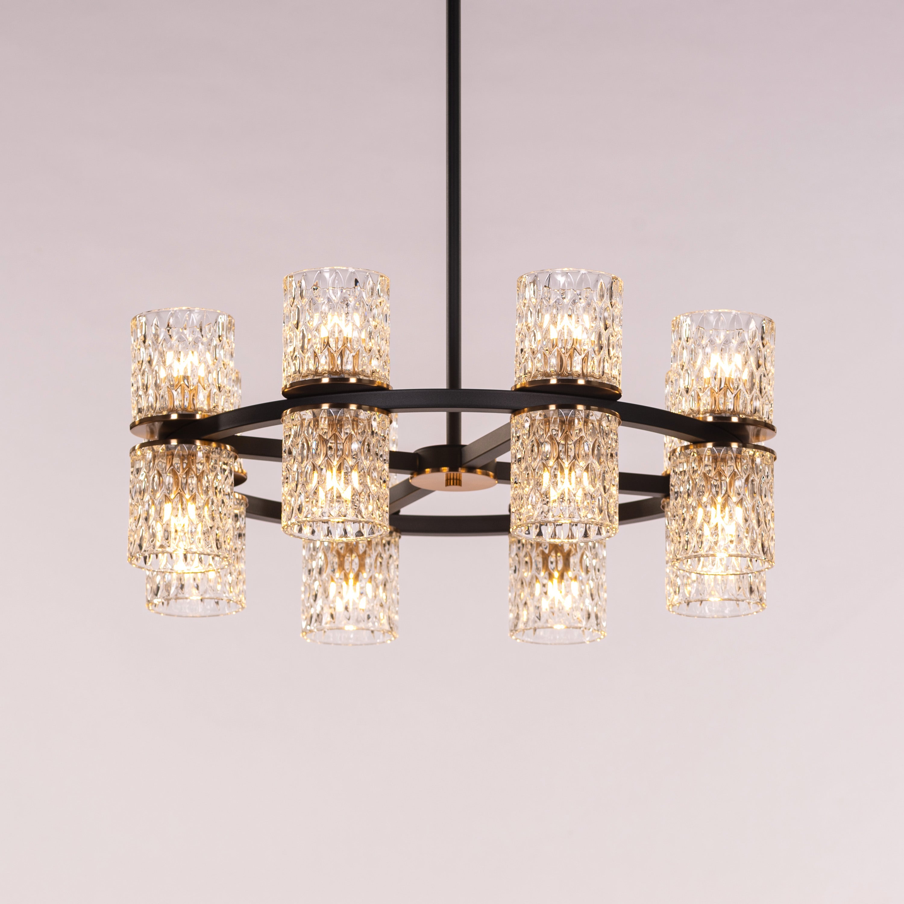 Crystal Apparition (Black) Textured Glass Chandelier